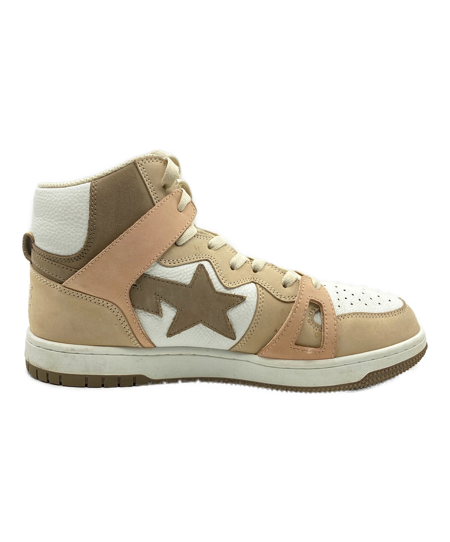 BAPE STA MID メンズ レザー ミッドカット スニーカー ベージュ 中古・古着通販】A BATHING APE (ア ベイシング エイプ) BAPE STA 93