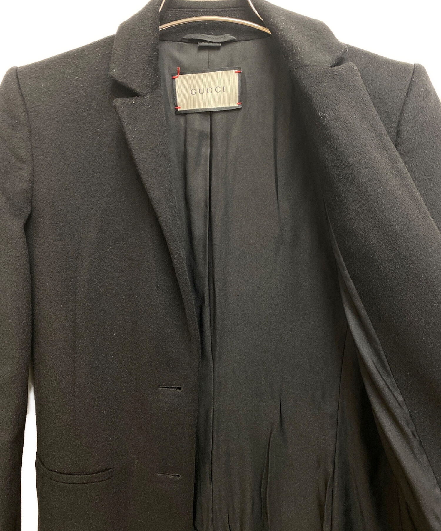 中古・古着通販】GUCCI (グッチ) チェスターコート ブラック サイズ:38