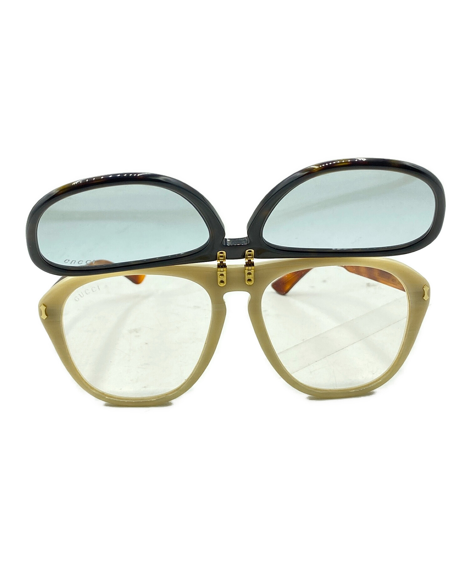中古・古着通販】GUCCI (グッチ) フリップアップパイロットサングラス