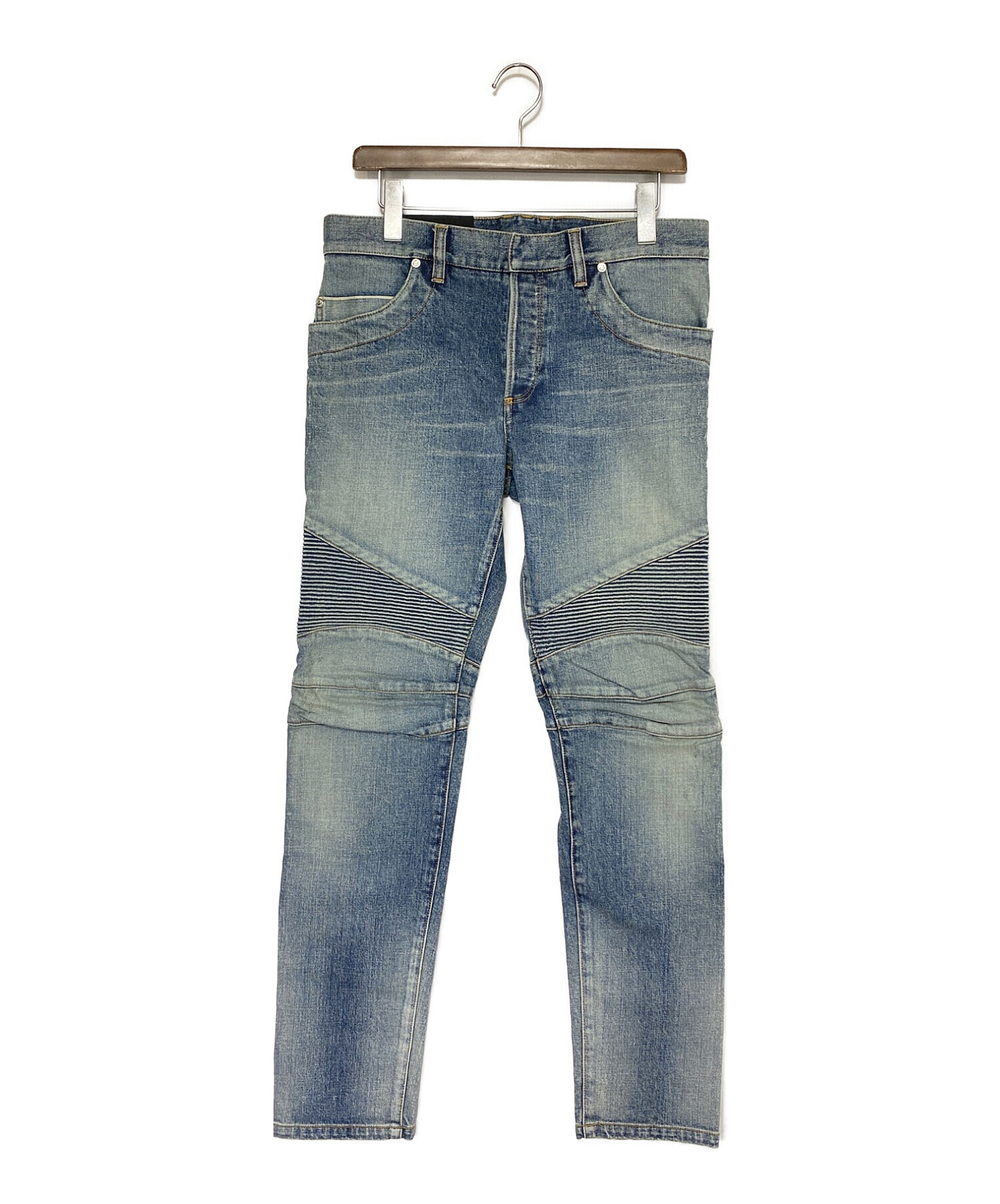 中古・古着通販】BALMAIN (バルマン) バイカーデニムパンツ インディゴ 