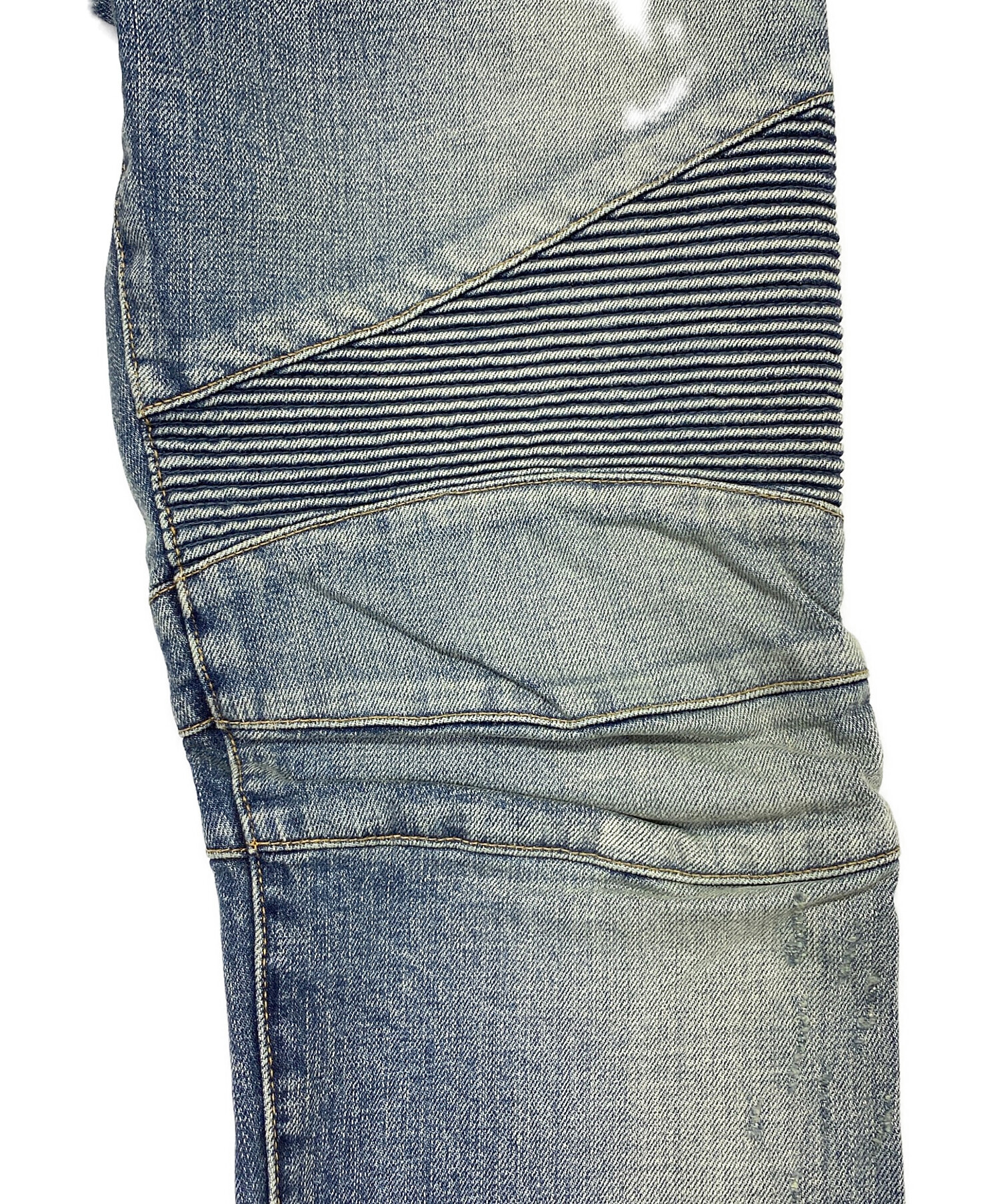 中古・古着通販】BALMAIN (バルマン) バイカーデニムパンツ インディゴ 