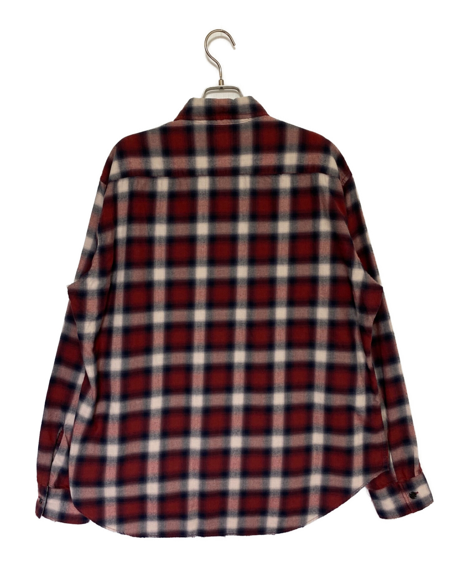 RAGS McGREGORラグスマックレガーブロックチェックネルシャツ赤黒 中古・古着通販】Rags McGREGOR (ラグス マクレガー) OMBRE CHECK