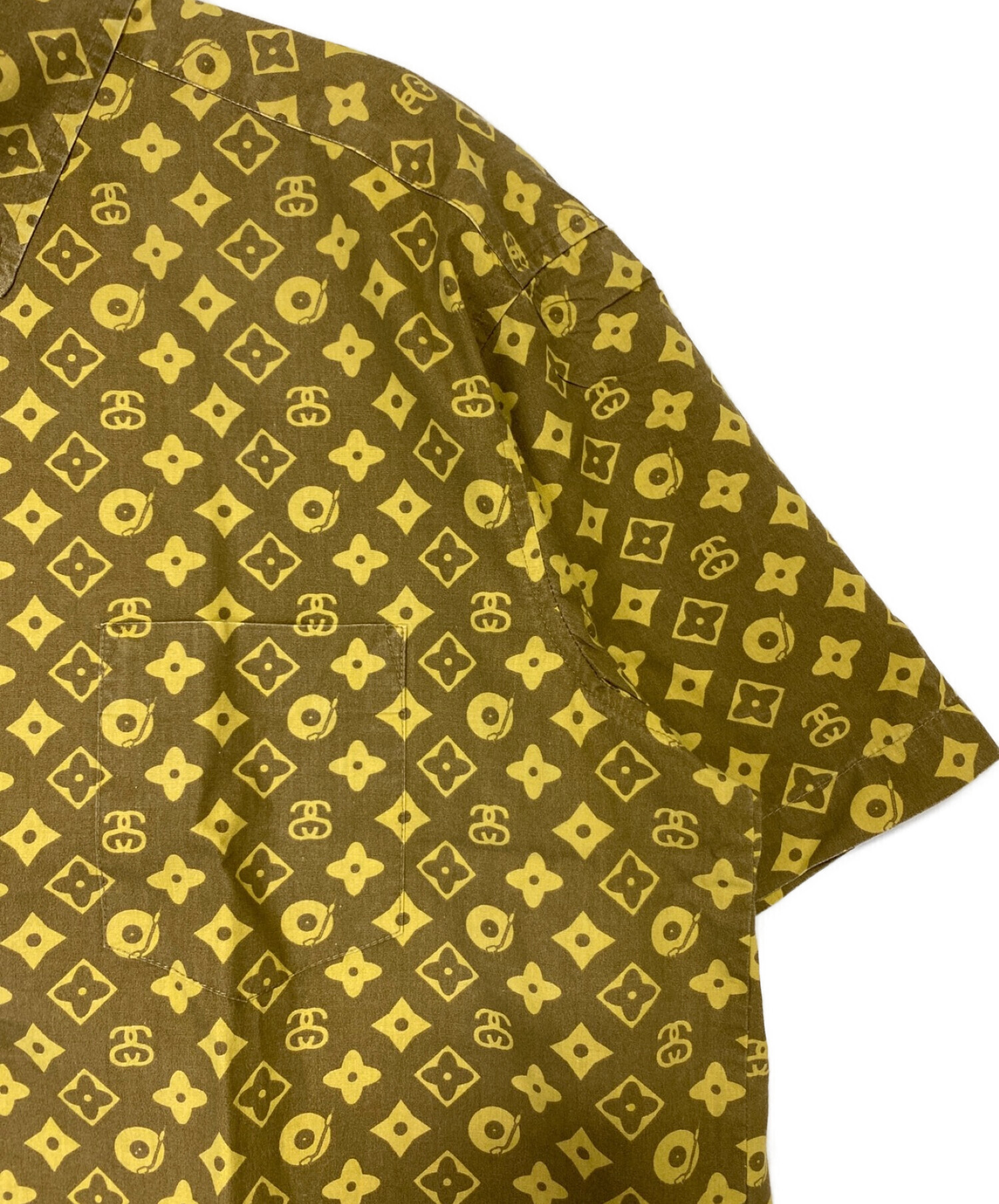 中古・古着通販】stussy (ステューシー) モノグラム シャツ ブラウン