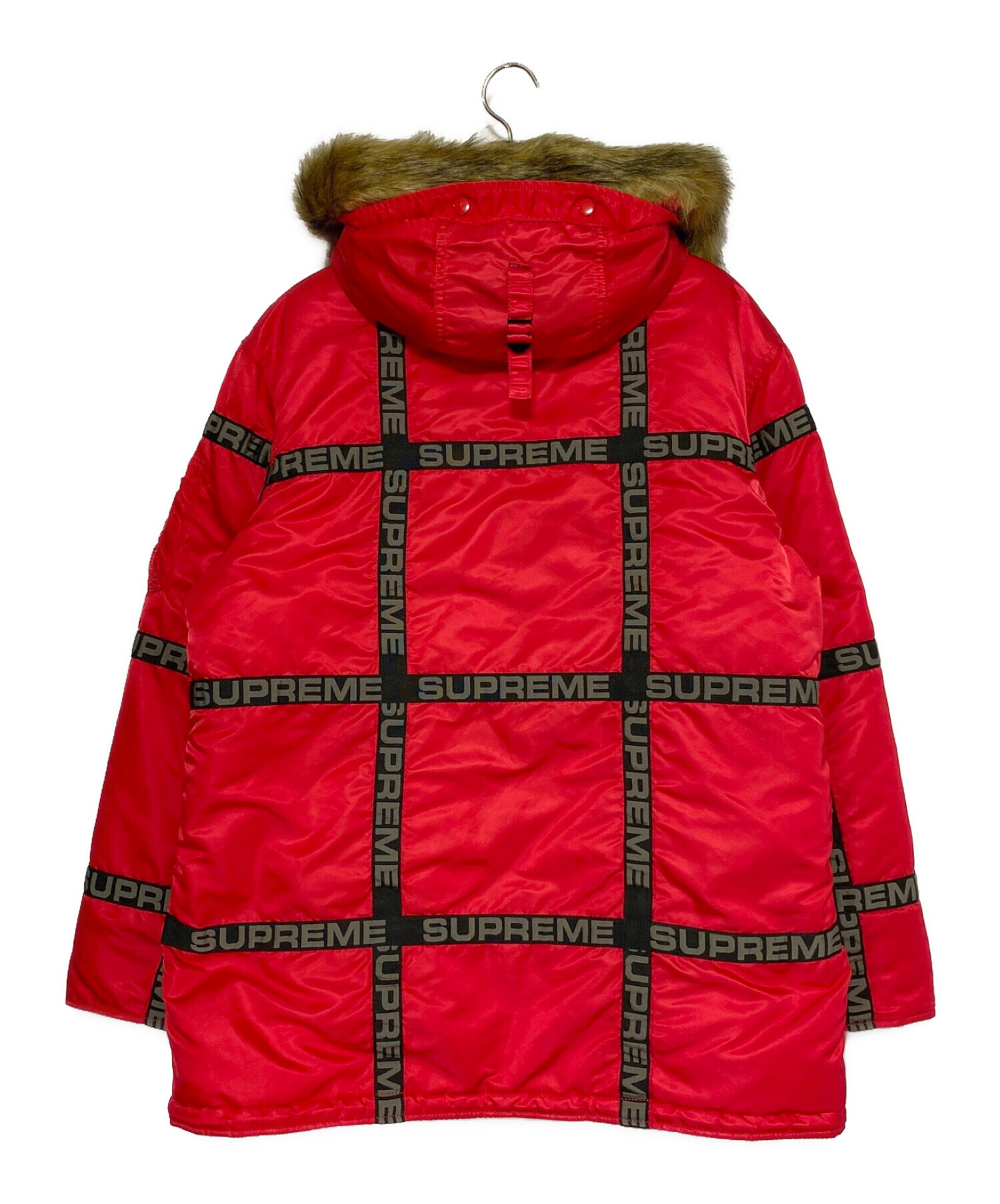 中古・古着通販】SUPREME (シュプリーム) Logo Tape N-3B Parka レッド