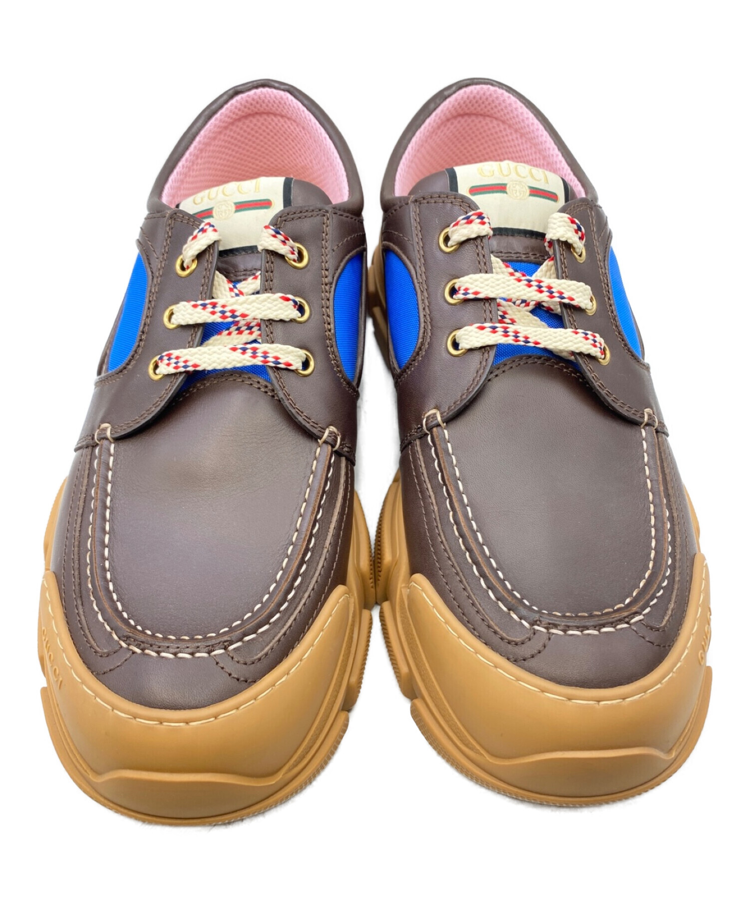 い*ん様 GUCCI BOATREK Dad sneaker【本物保証】 中古・古着通販】GUCCI (グッチ) BOATREK ブラウン×ブルー サイズ:10