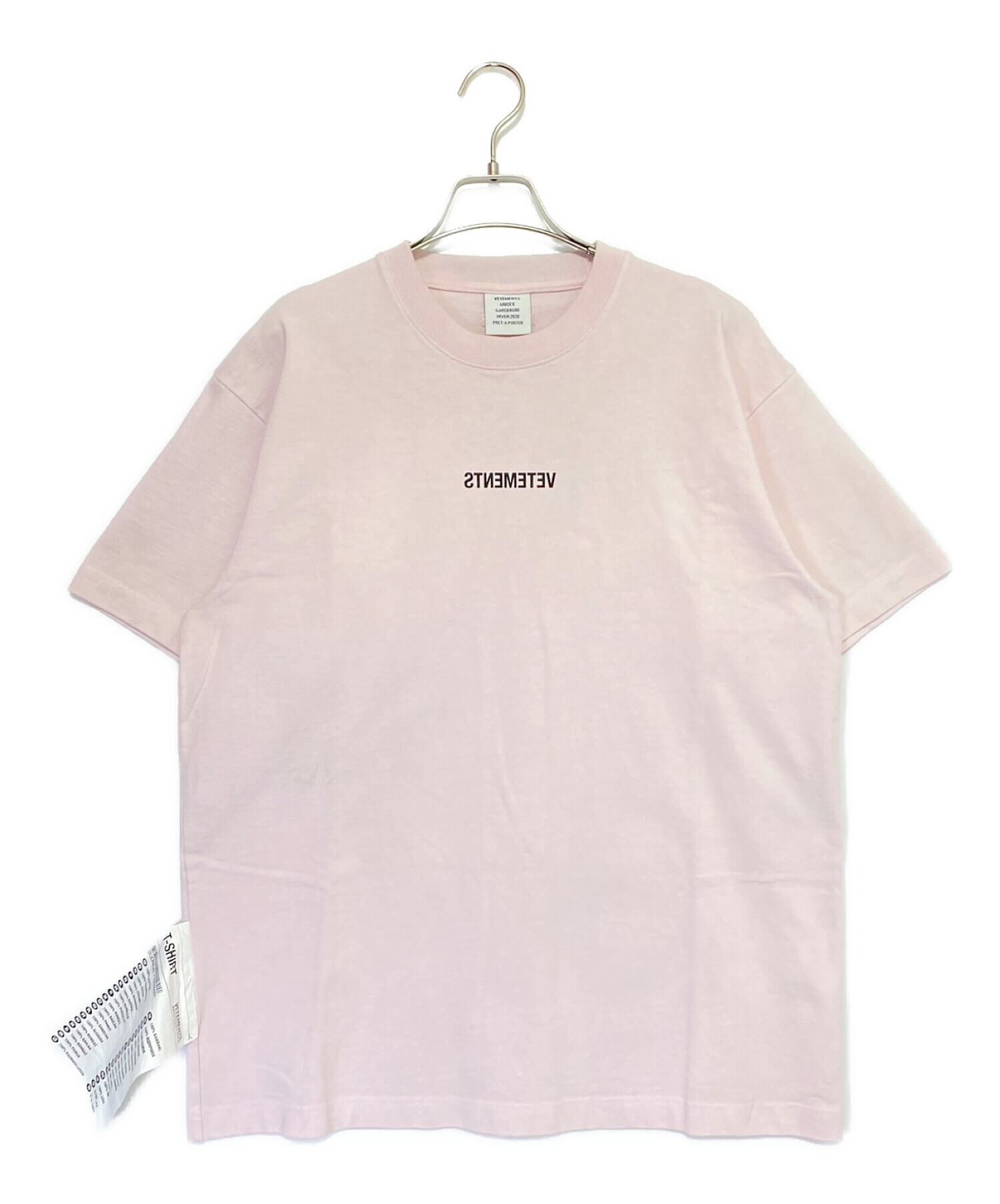 中古・古着通販】VETEMENTS (ヴェトモン) INVERTED LOGO TEE ピンク 