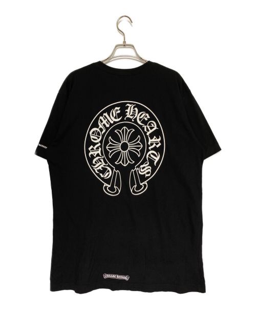 CHROME HEARTS クロムハーツ スター ホースシュー 半袖VネックTシャツ サイズM ブラック コットン 美品 中古 4b013690 Chrome Hearts - CHROME HEARTS クロムハーツ CH S/S フロントTバー