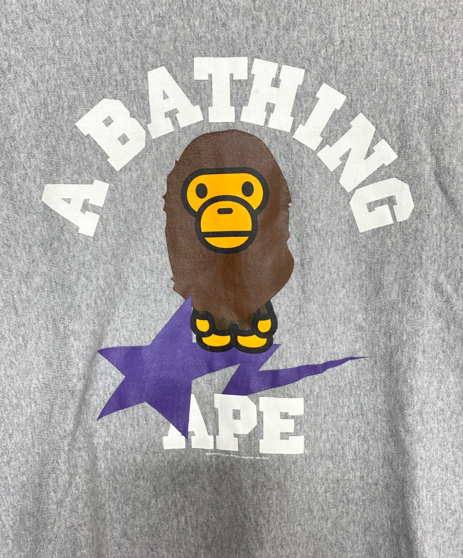 A BATHING APE アベイシングエイプ スウェット M グレー 【古着】【中古】【送料無料】 A BATHING APE - A BATHING APE アベイシングエイプ スウェット M