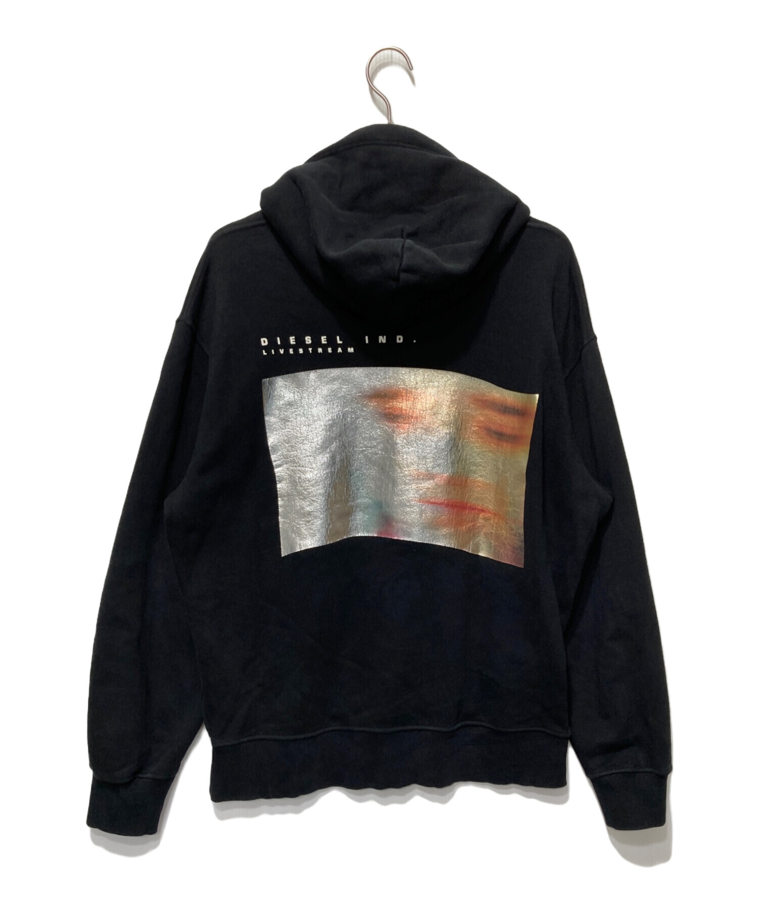 DIESEL ディーゼル パーカー M 黒 【古着】【中古】【送料無料】 DIESEL - DIESEL ディーゼル パーカー M 黒 【古着】【中古】【送料