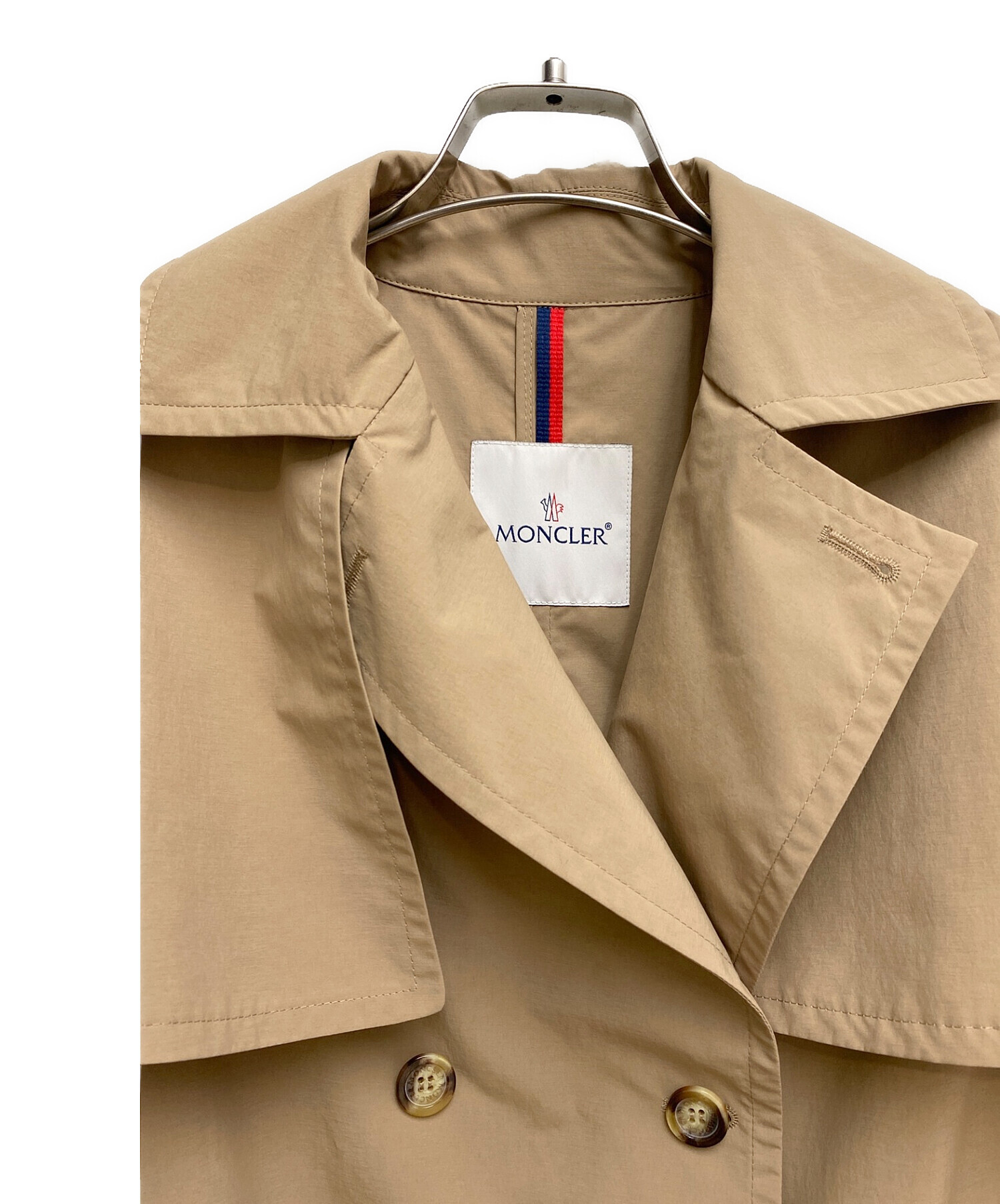 MONCLER ベージュ トレンチコート　サイズ0 所有者162cm ベージュ Yevre ダウントレンチコート : ロングジャケット＆パーカー