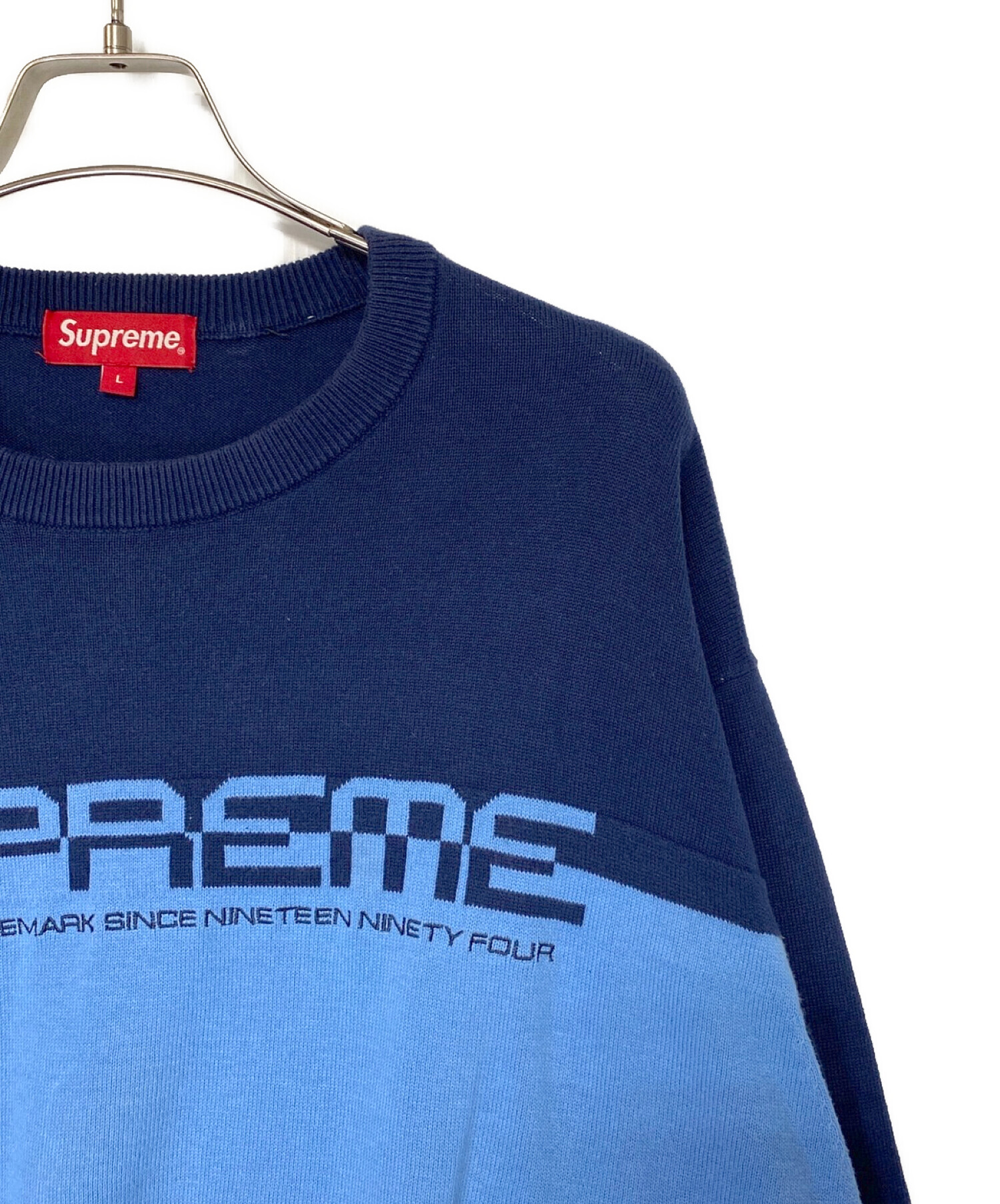 中古・古着通販】SUPREME (シュプリーム) Split Logo Pullover ブルー 