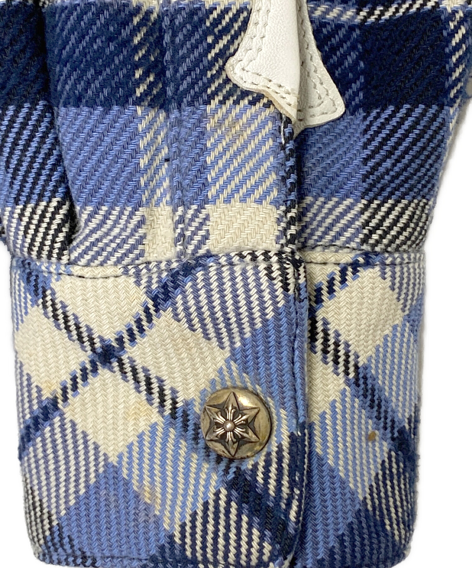 中古・古着通販】CHROME HEARTS (クロムハーツ) チェックシャツ ブルー