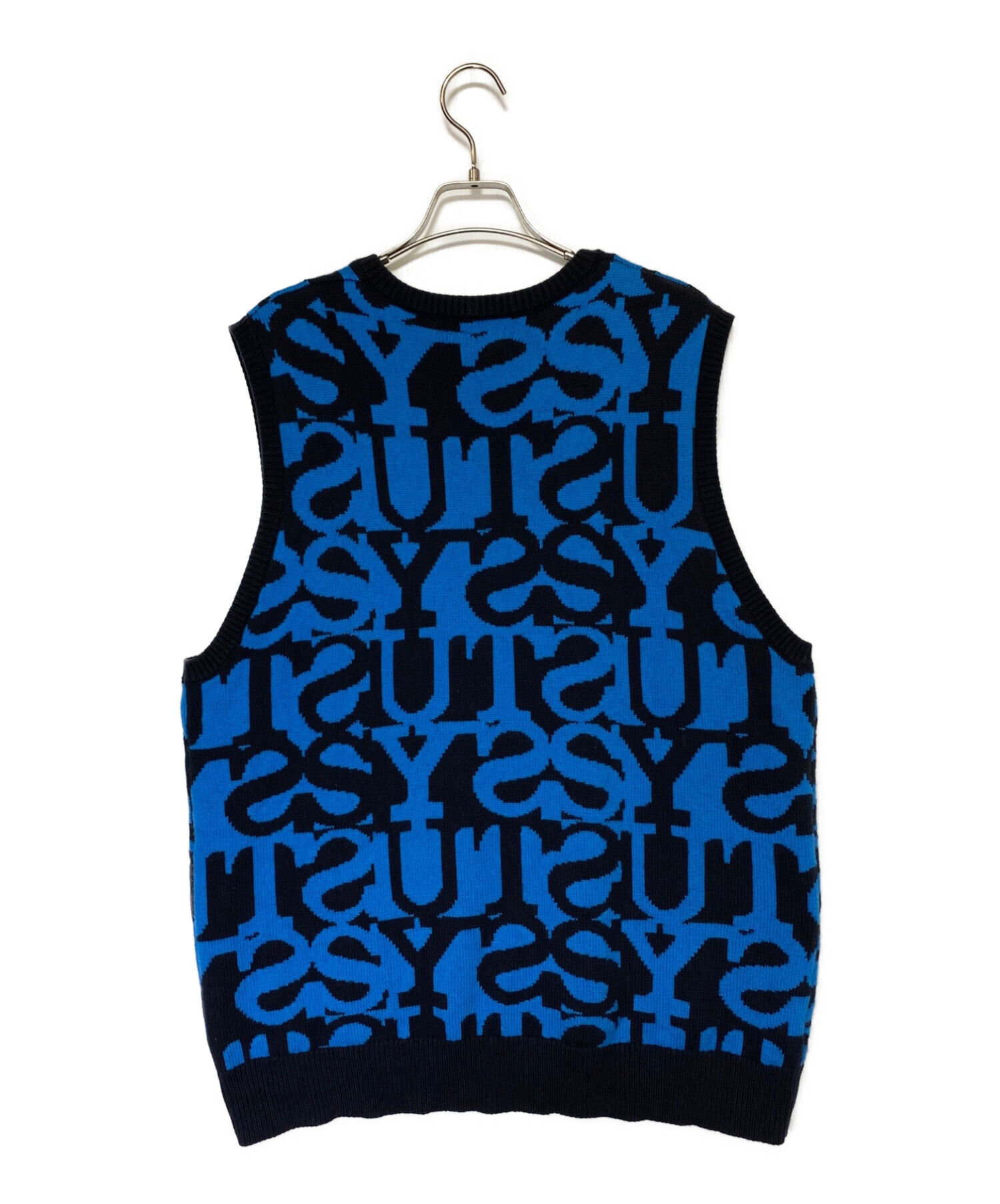 中古・古着通販】stussy (ステューシー) Stacked Sweater VEST ブルー 