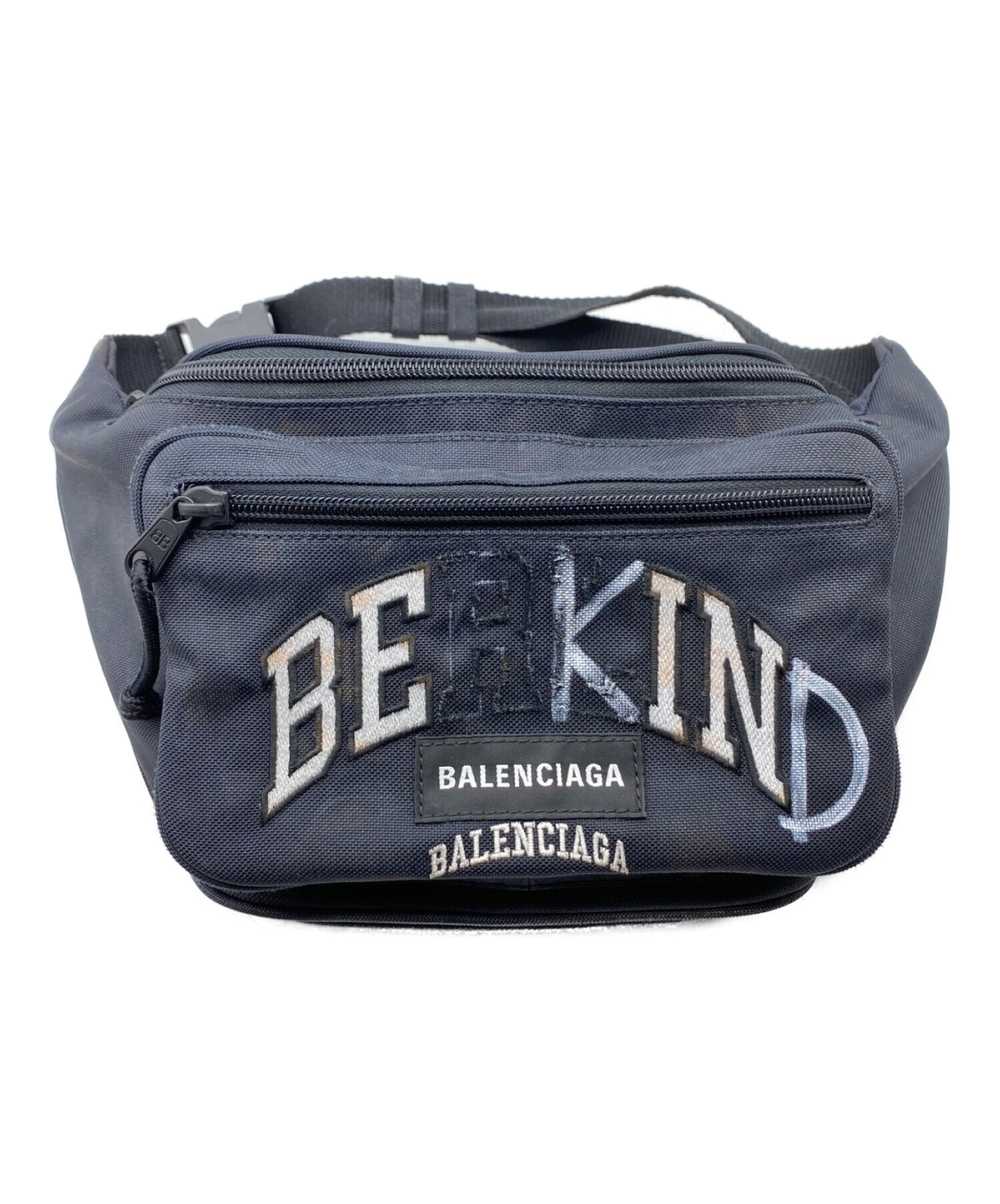 未使用級 バレンシアガ レザー ウエストバッグ グラフィック ブラック バレンシアガ ウエストバッグ グラフィティ 未使用級 バレンシアガ