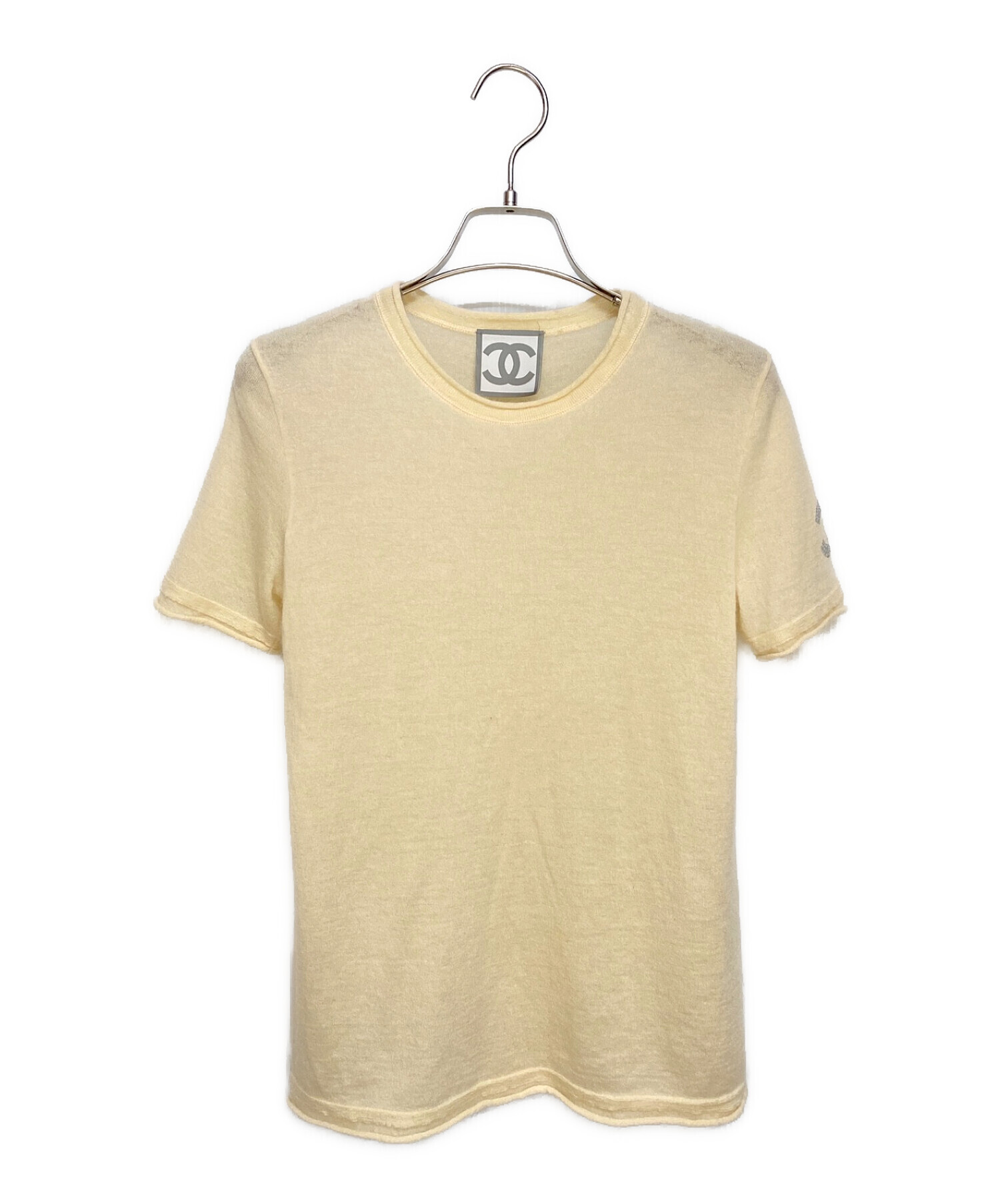 中古・古着通販】CHANEL (シャネル) ニットTシャツ アイボリー サイズ 