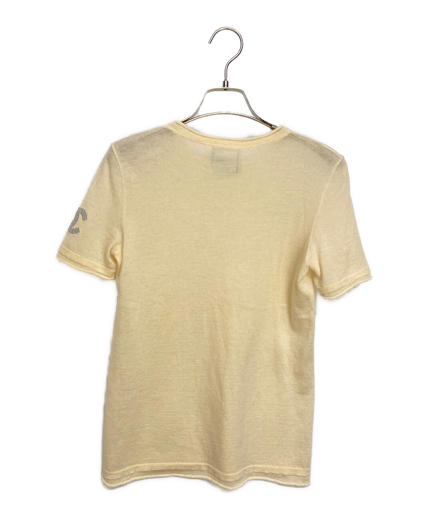 中古・古着通販】CHANEL (シャネル) ニットTシャツ アイボリー サイズ 