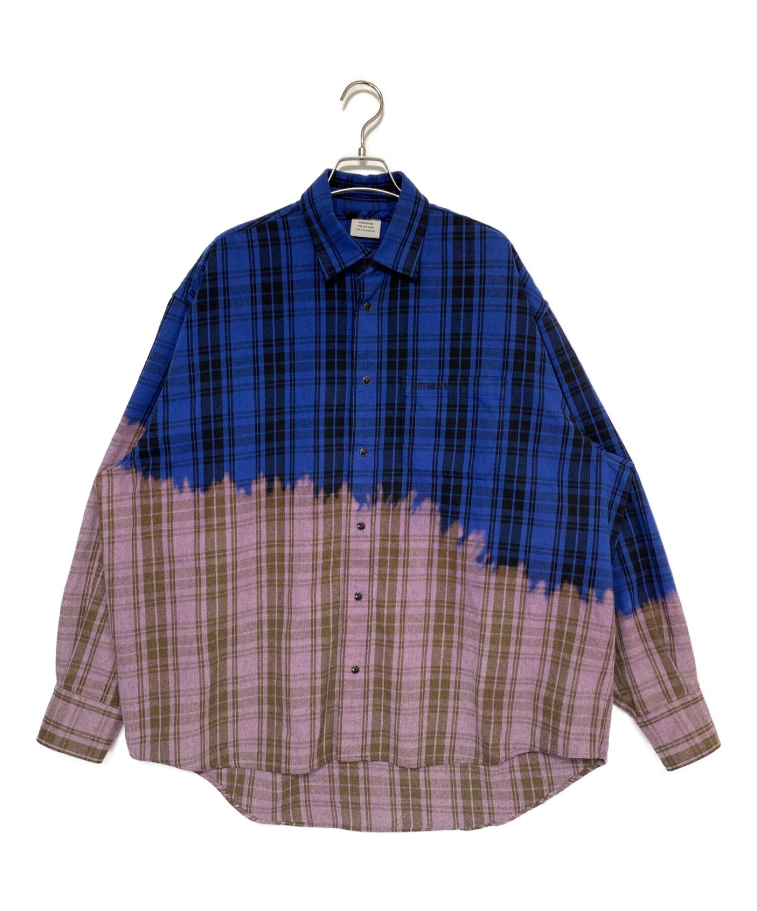 中古・古着通販】VETEMENTS (ヴェトモン) チェックシャツ ブルー