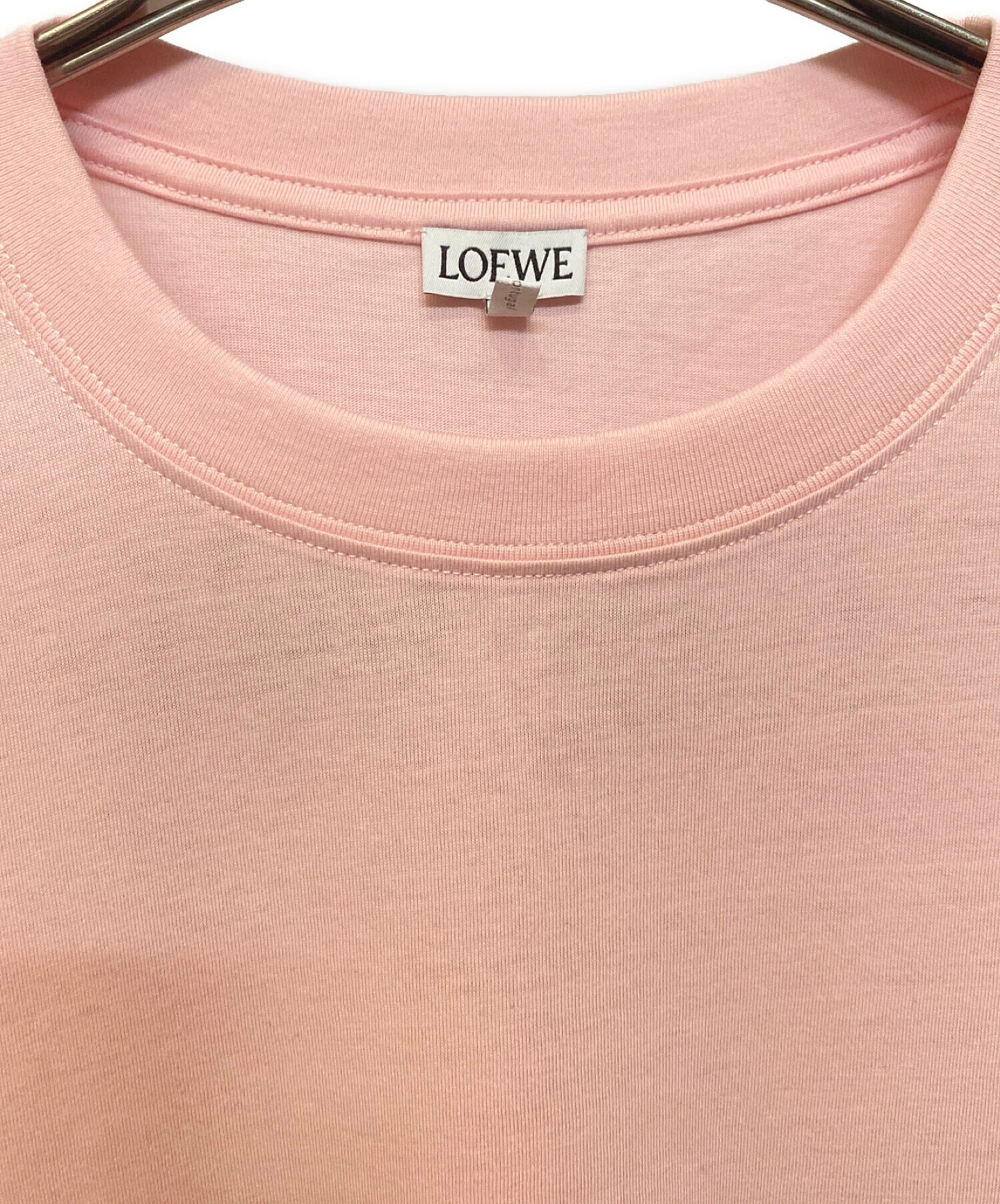 中古・古着通販】LOEWE (ロエベ) チキン刺繍バックロゴTシャツ ピンク