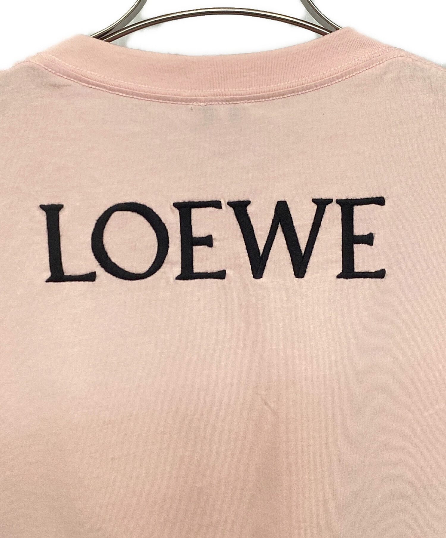 中古・古着通販】LOEWE (ロエベ) チキン刺繍バックロゴTシャツ ピンク 