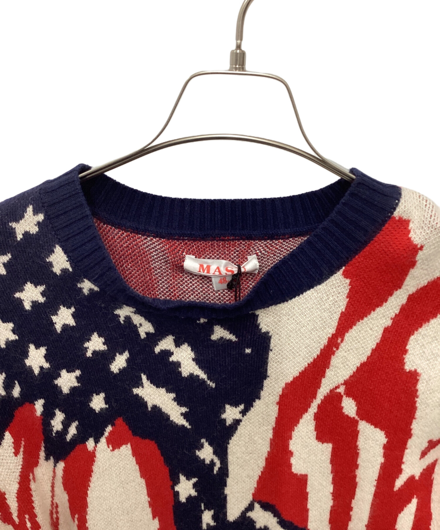 中古・古着通販】masu (エムエーエスユー) MARBLE FLAG SWEATER レッド 
