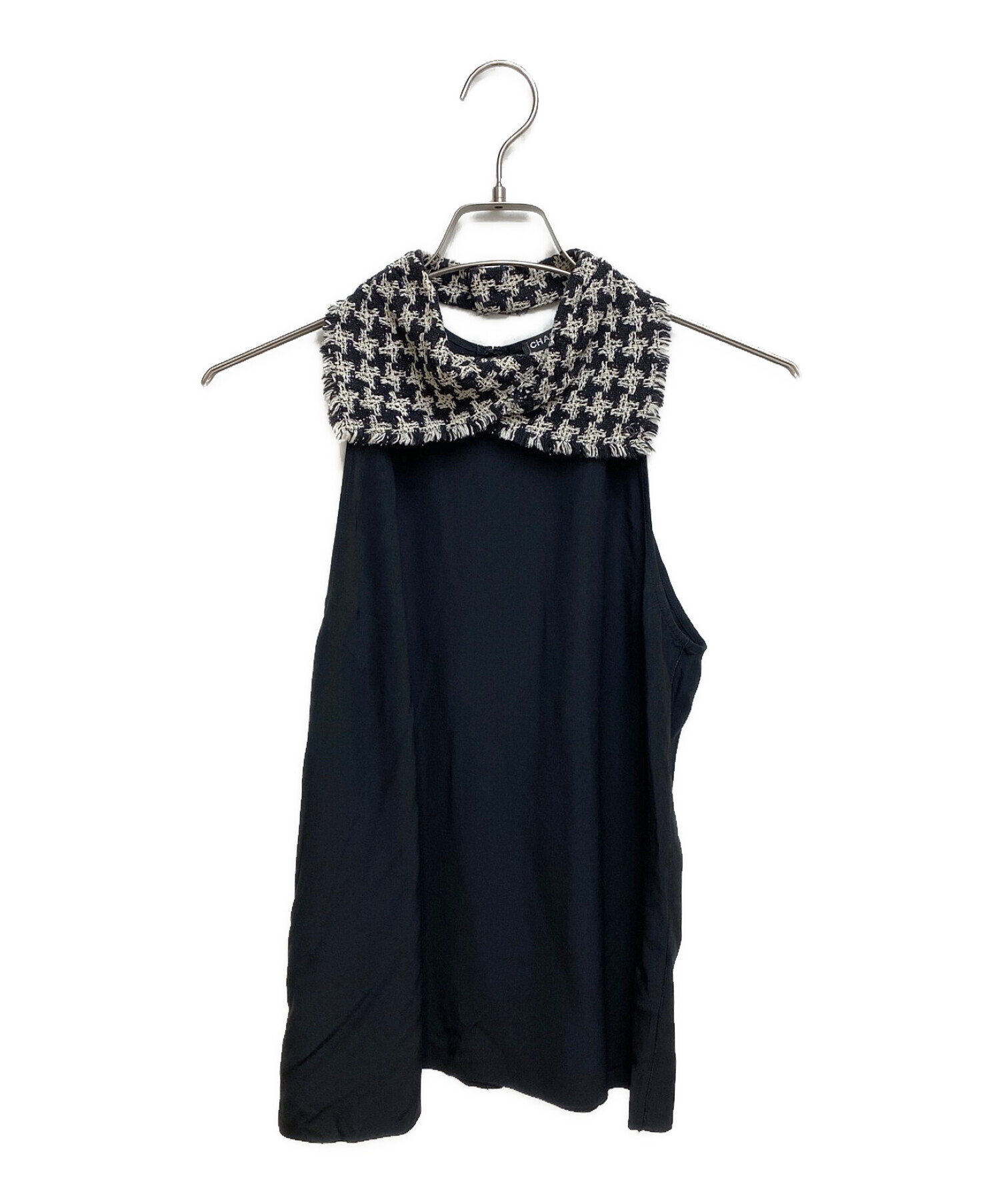 中古・古着通販】CHANEL (シャネル) ノースリーブブラウス ブラック