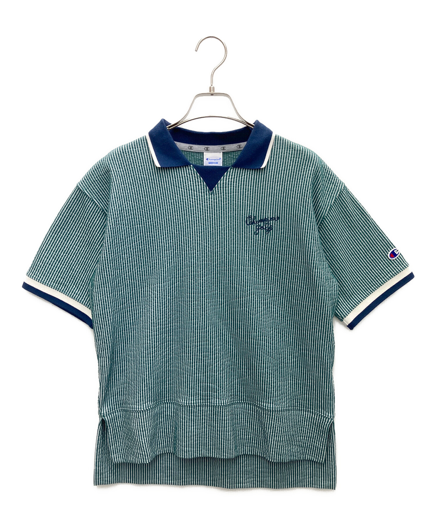 中古・古着通販】Champion (チャンピオン) ポロシャツ グリーン サイズ