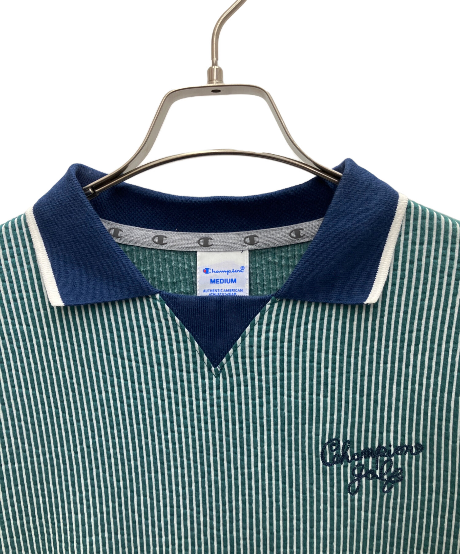 中古・古着通販】Champion (チャンピオン) ポロシャツ グリーン サイズ