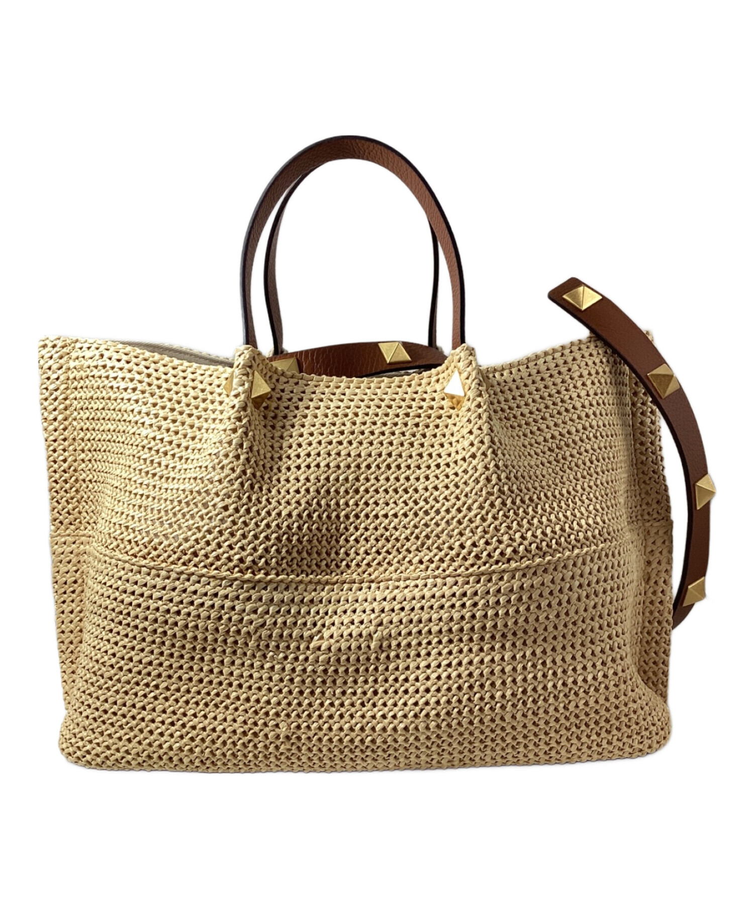 中古・古着通販】VALENTINO (ヴァレンティノ) Vロゴカゴバッグ