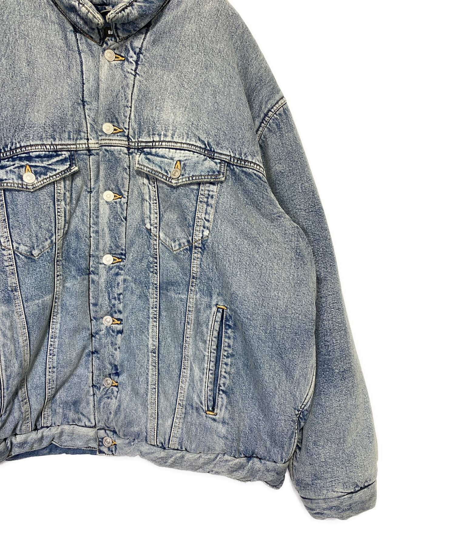 【美品】  BALENCIAGA / バレンシアガ | PADDING DENIM JACKET パディング デニム ジャケット | 44 | ホワイト系 | メンズ 中古・古着通販】BALENCIAGA (バレンシアガ) PADDING DENIM JACKET