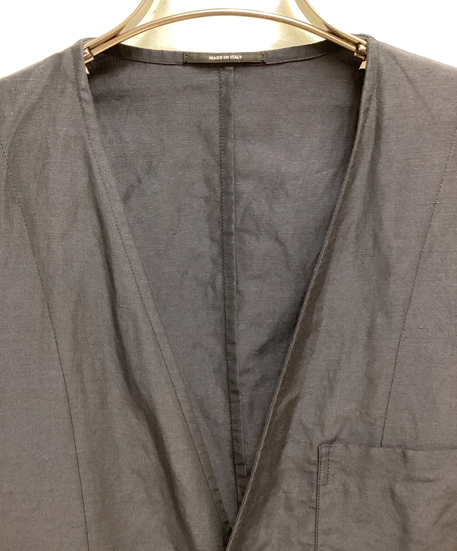 中古・古着通販】HERMES (エルメス) ノーカラーリネンジャケット