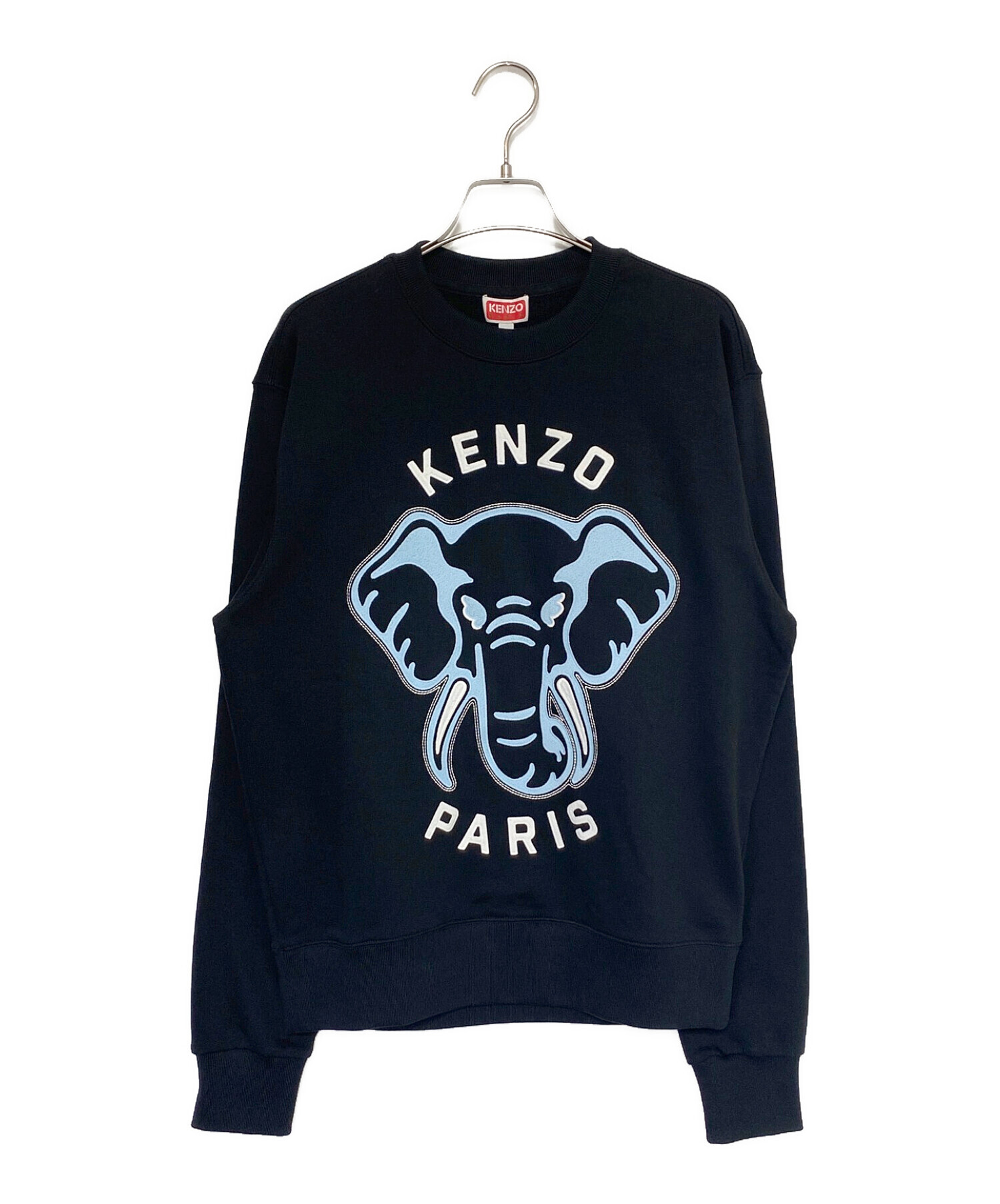 KENZO ブラック スウェット 象 プリント 中古・古着通販】KENZO (ケンゾー) ELEPHANT SWEAT SHIRT ブラック