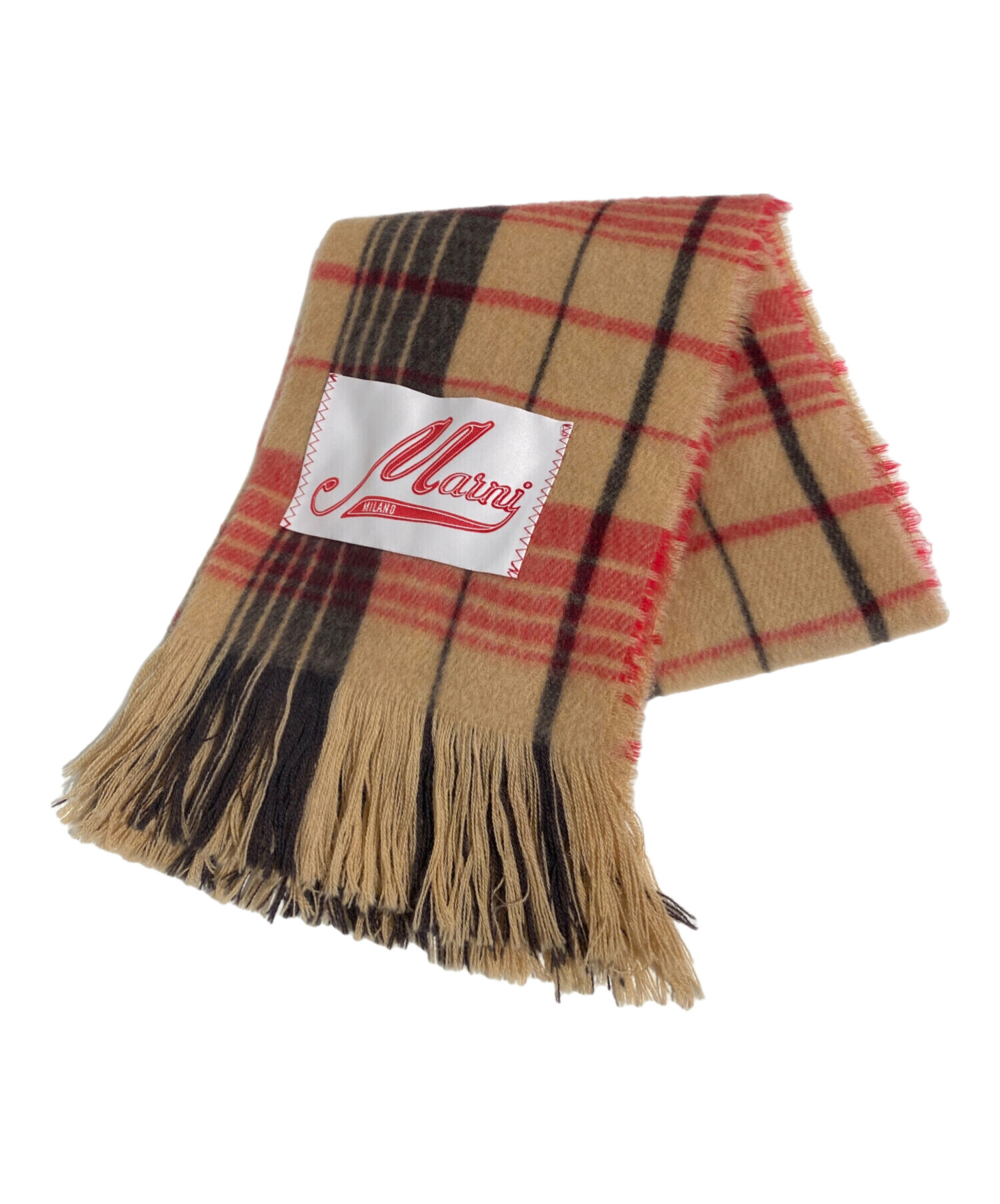 中古・古着通販】MARNI (マルニ) チェックマフラー ブラウン｜ブランド