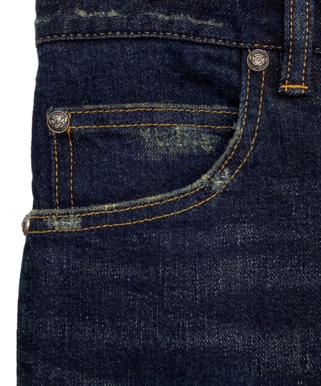 BALMAIN バルマン　ゴールドボタン　ウォッシュドダメージ　デニムスカート BALMAIN バルマン ゴールドボタン ウォッシュドダメージ デニムスカート