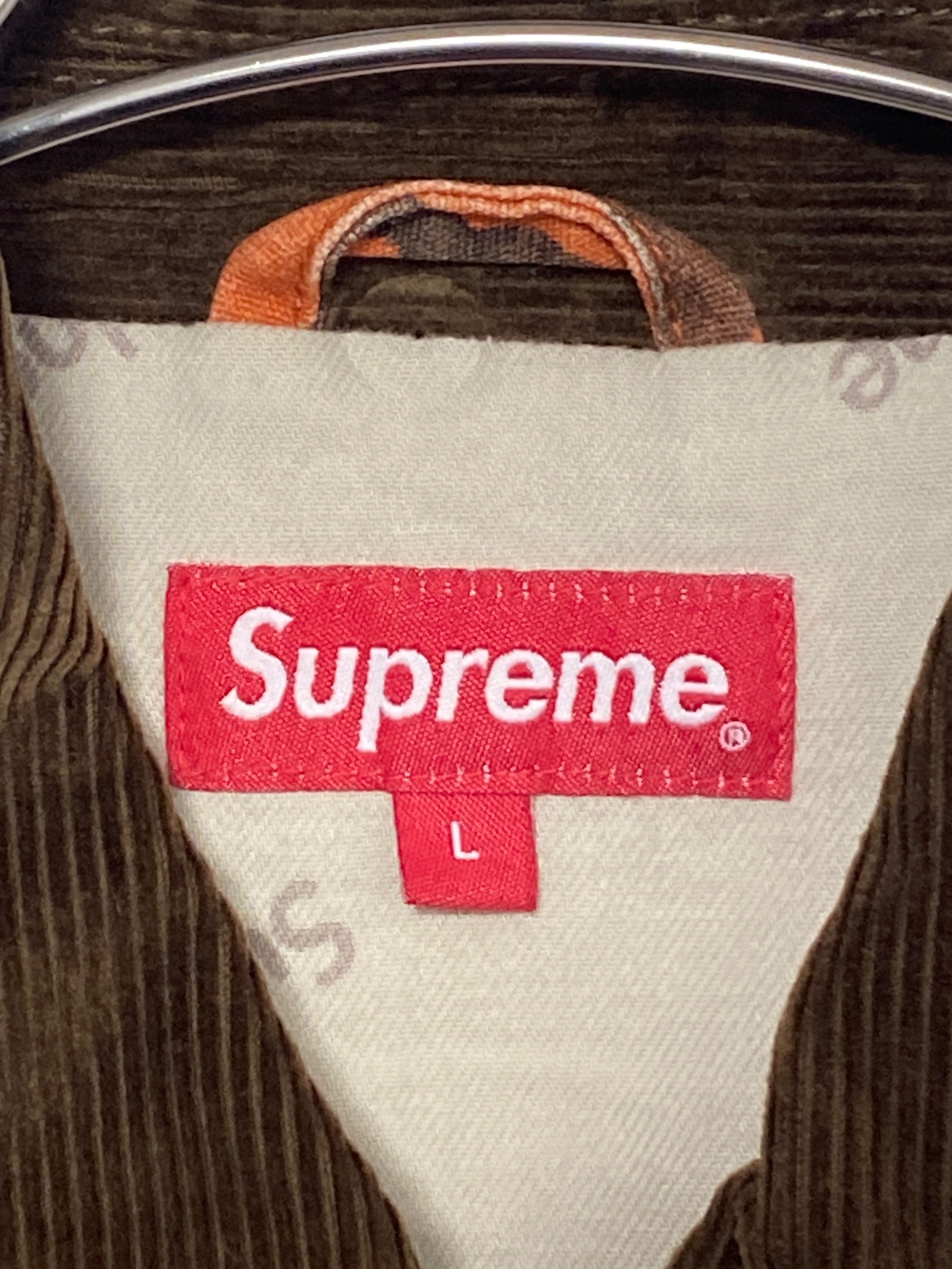 コーデュロイ襟 supreme バーンコートL 美品 中古・古着通販】SUPREME (シュプリーム) Barn Coat オレンジ サイズ:L