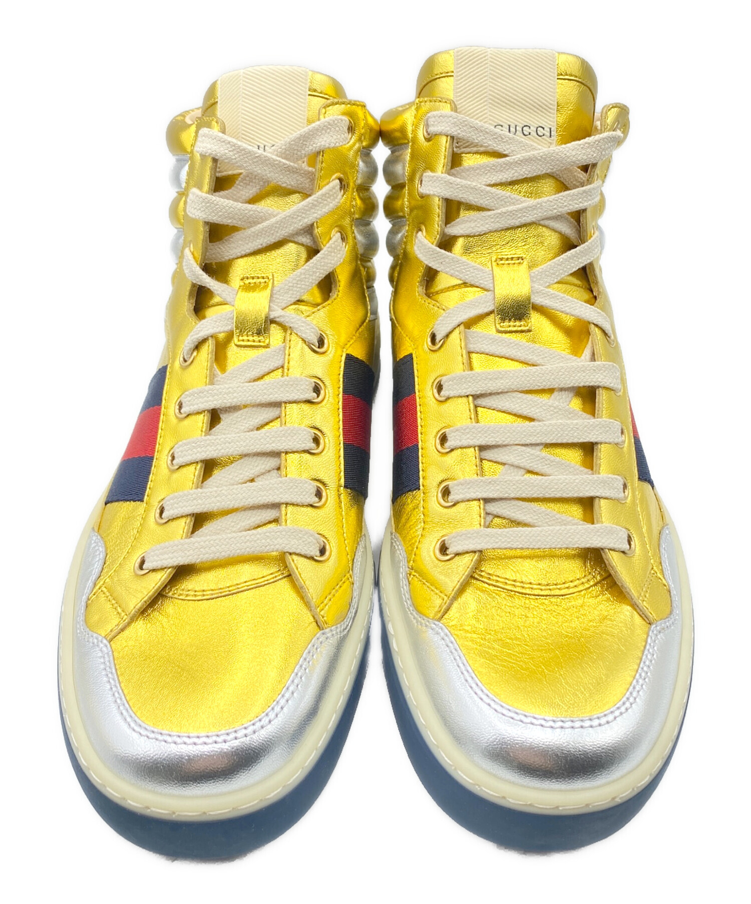 中古・古着通販】GUCCI (グッチ) スニーカー ゴールド サイズ:8 