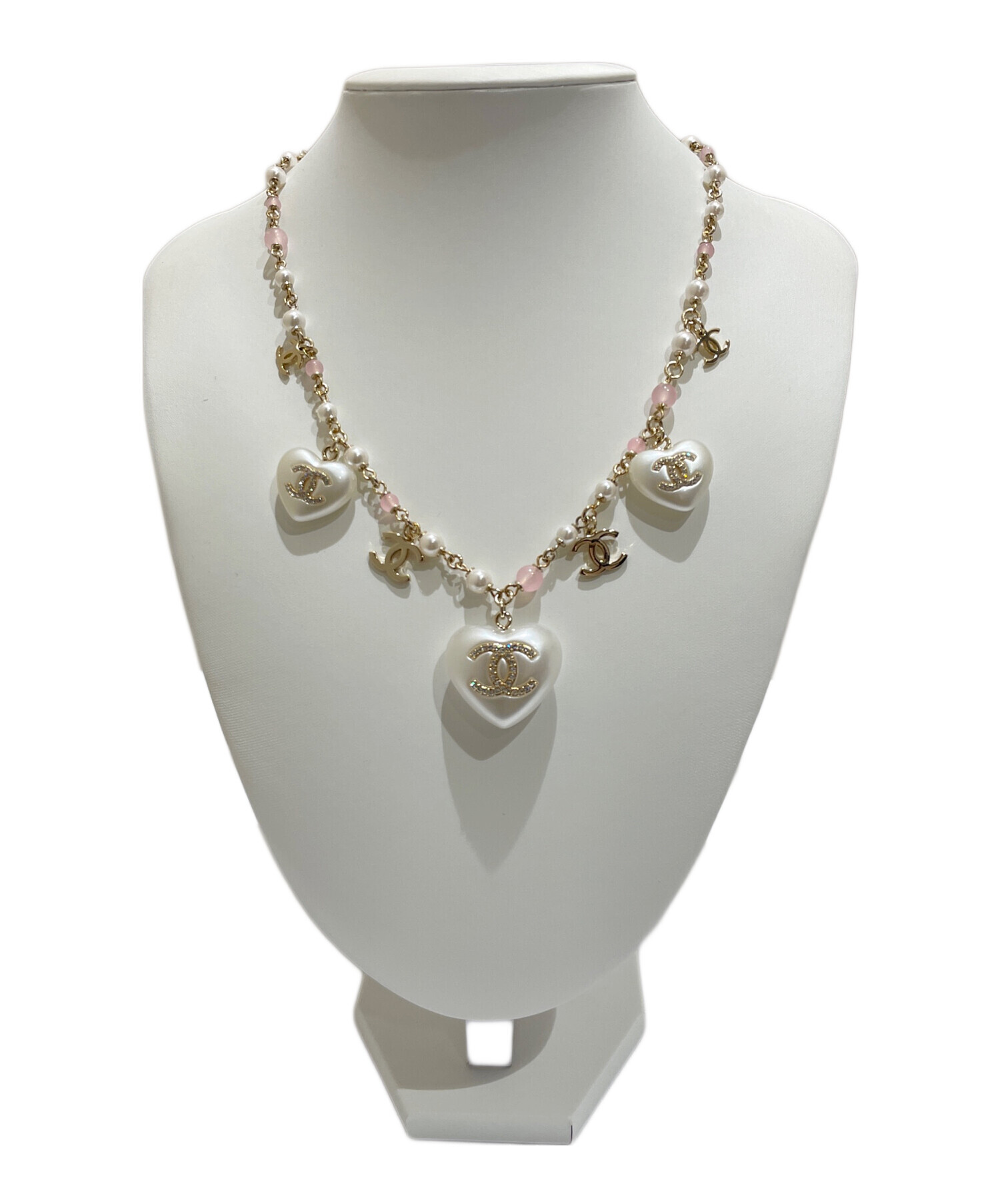 希少CHANEL ネックレスハートモチーフ未使用 中古・古着通販】CHANEL (シャネル) ハートモチーフネックレス