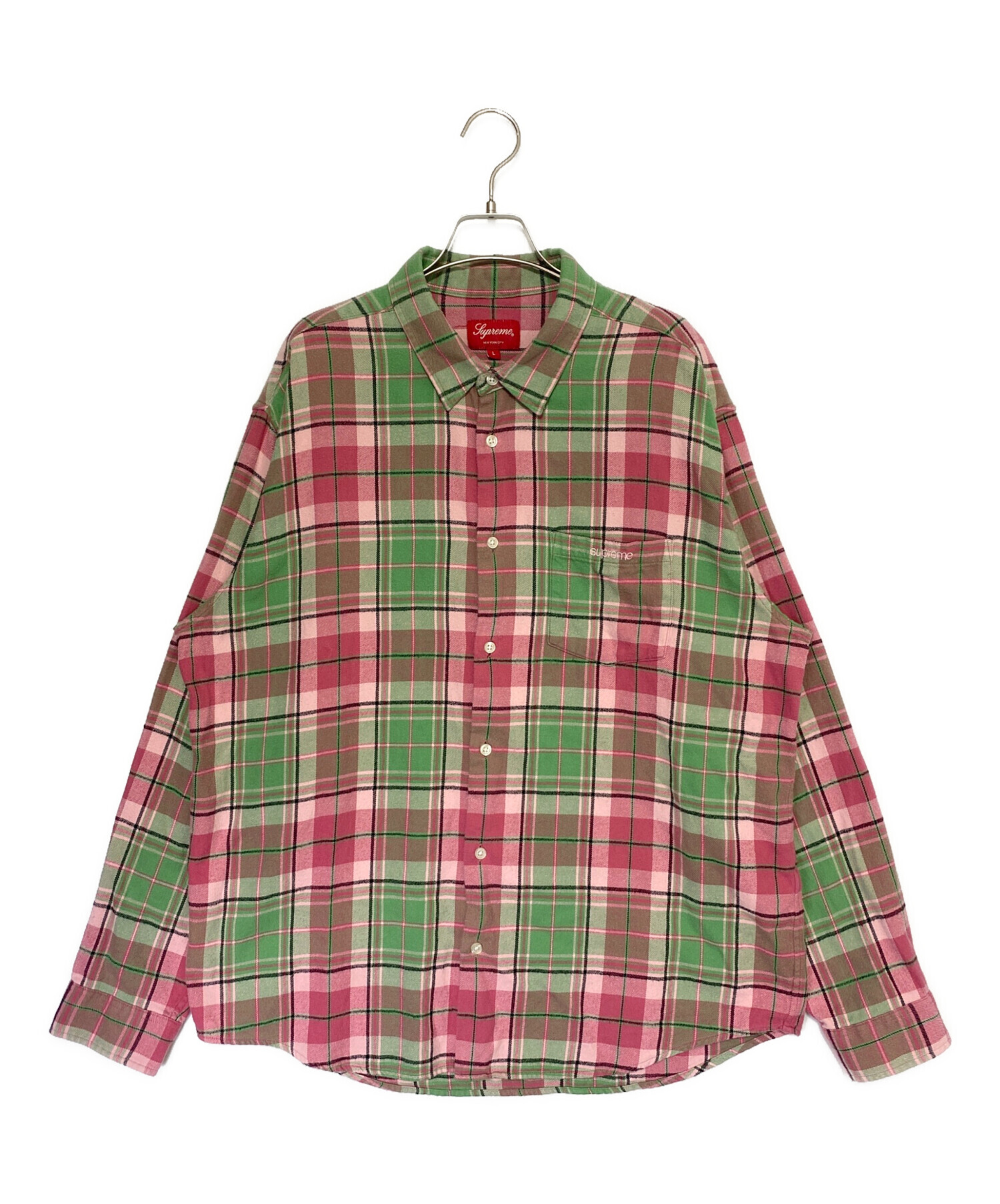 中古・古着通販】SUPREME (シュプリーム) Plaid Flannel Shirts ピンク 