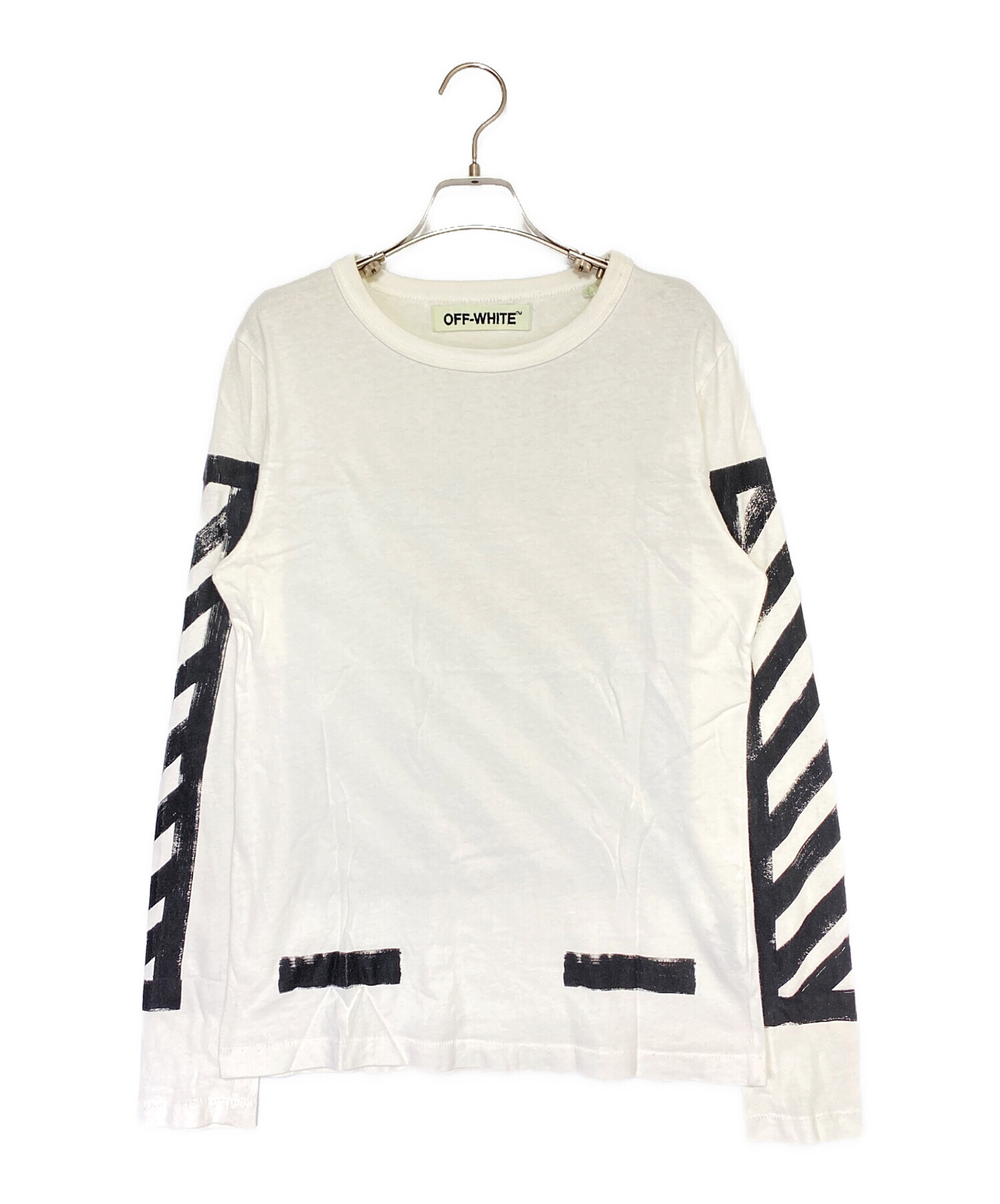 中古・古着通販】OFFWHITE (オフホワイト) 長袖Tシャツ ホワイト 