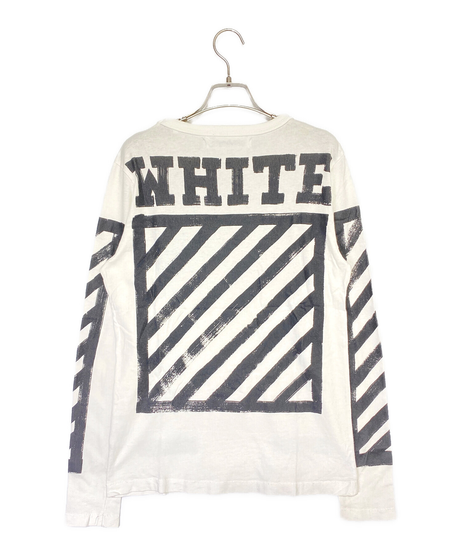 中古・古着通販】OFFWHITE (オフホワイト) 長袖Tシャツ ホワイト 