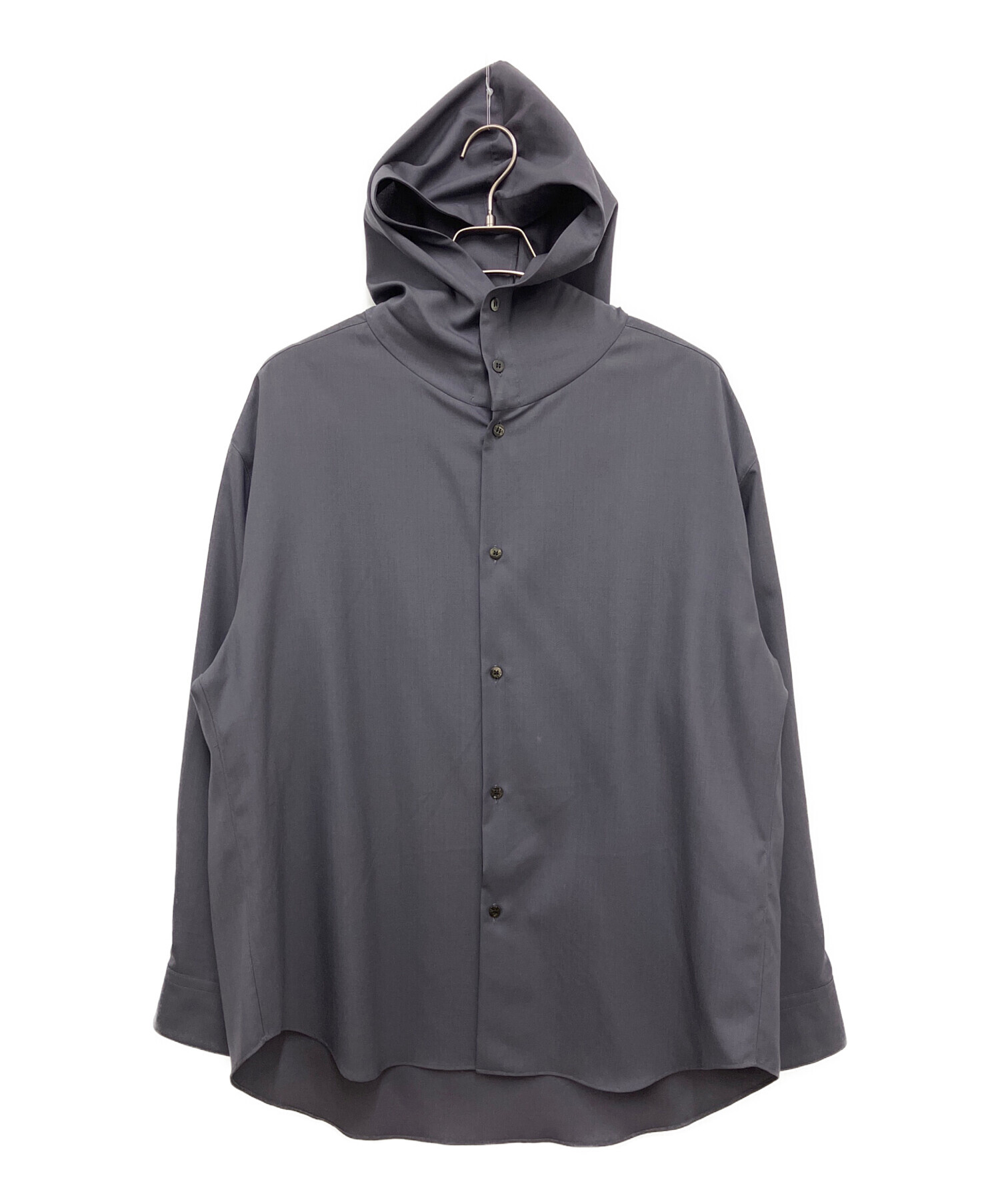 中古・古着通販】OVERCOAT (オーバーコート) Hooded Wool Shirt black