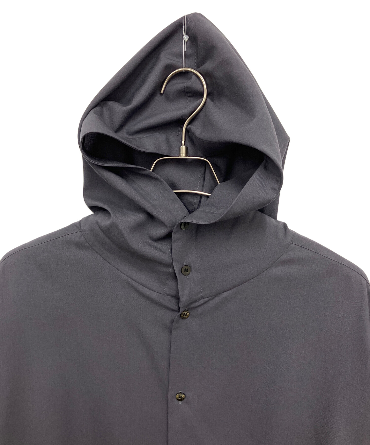 中古・古着通販】OVERCOAT (オーバーコート) Hooded Wool Shirt black