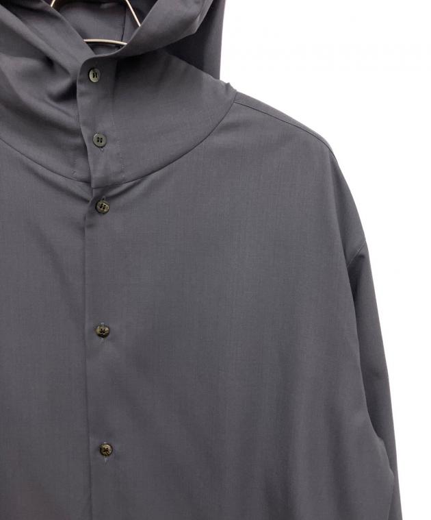 中古・古着通販】OVERCOAT (オーバーコート) Hooded Wool Shirt black