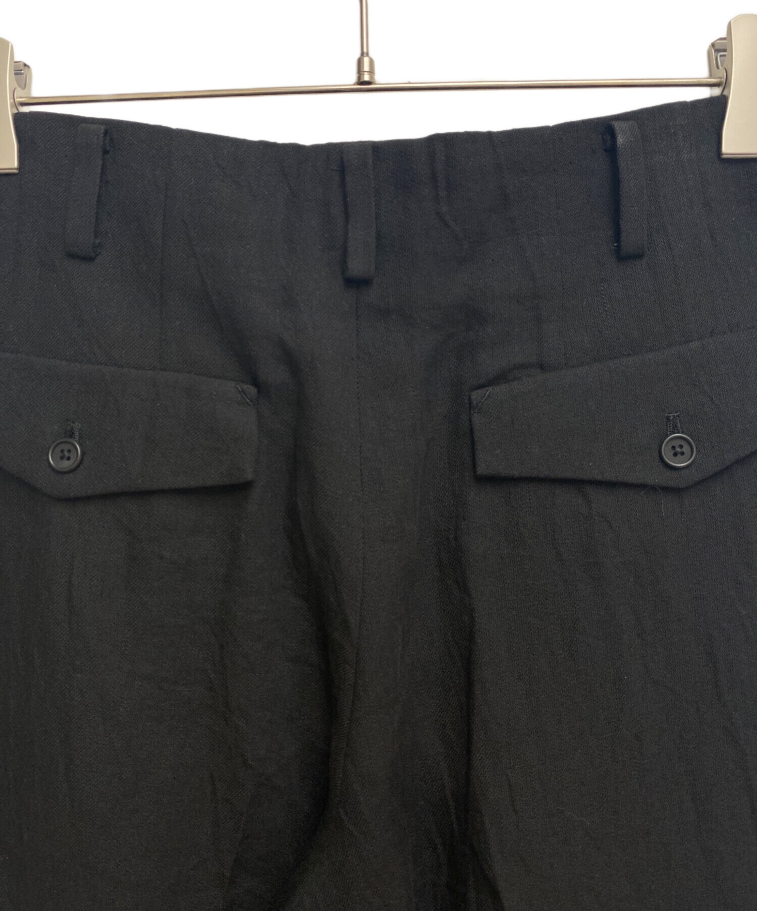 yohji yamamoto pour homme【美品】ツータックギャバジン Yohji Yamamoto POUR HOMME ウールギャバジンランダムタックパンツ