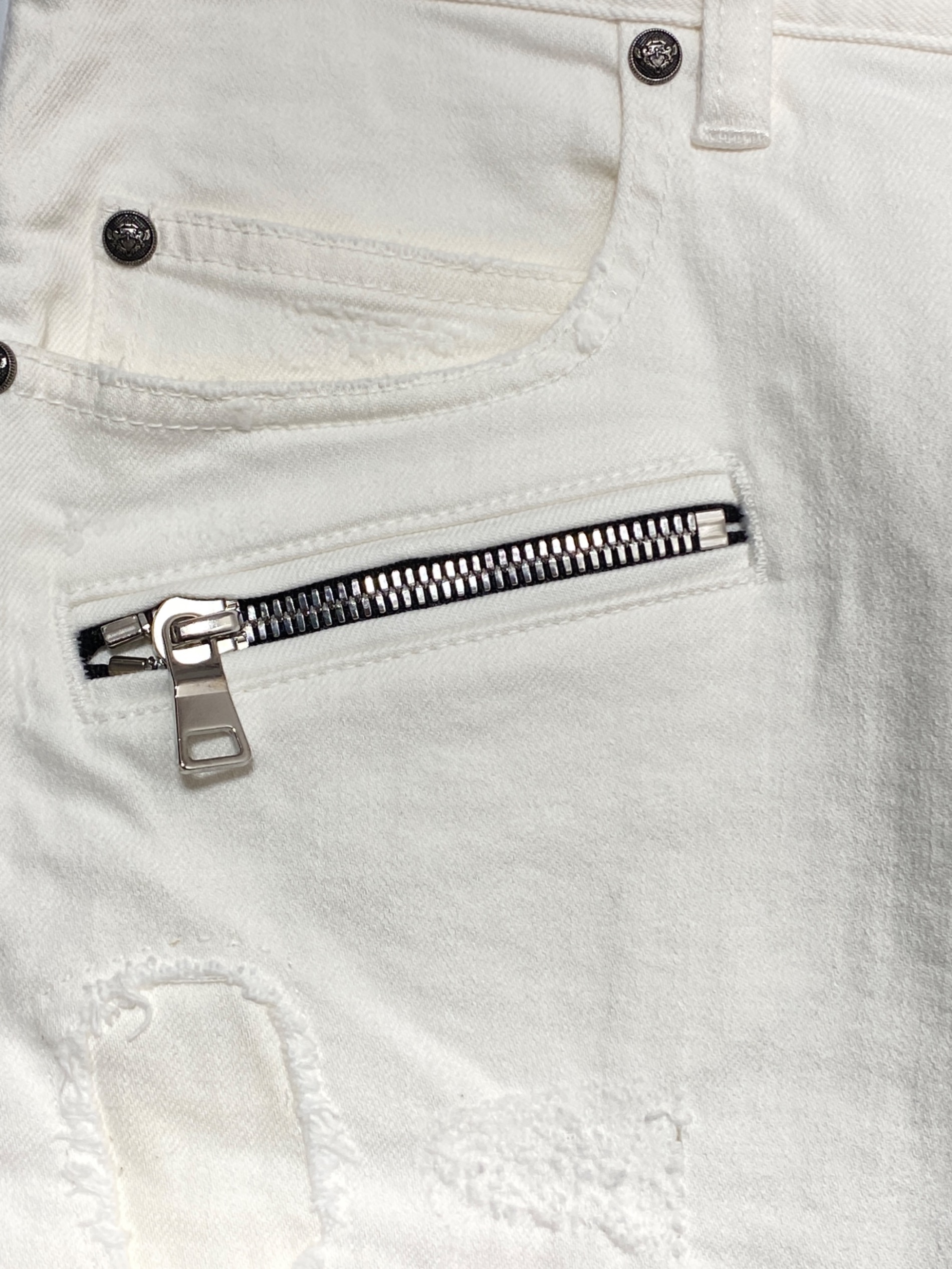 中古・古着通販】BALMAIN (バルマン) バイカーデニム ホワイト サイズ