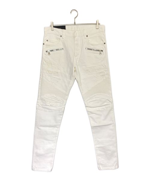中古・古着通販】BALMAIN (バルマン) バイカーデニム ホワイト サイズ