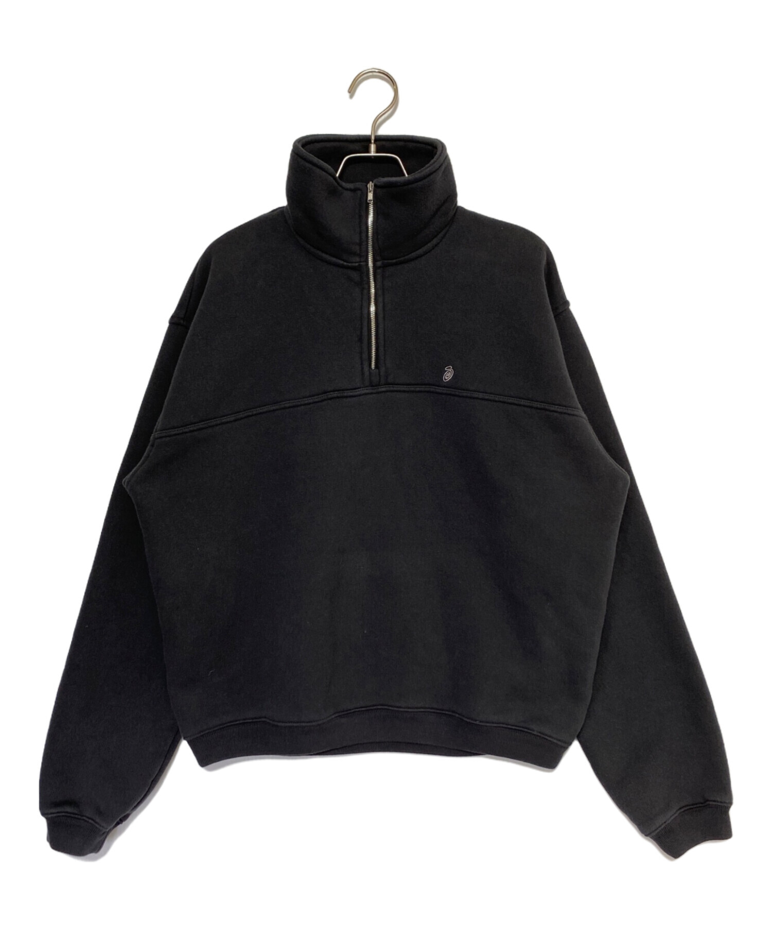 ステューシー ハーフジップ stussy ブラック STUSSY スウェット ハーフ 