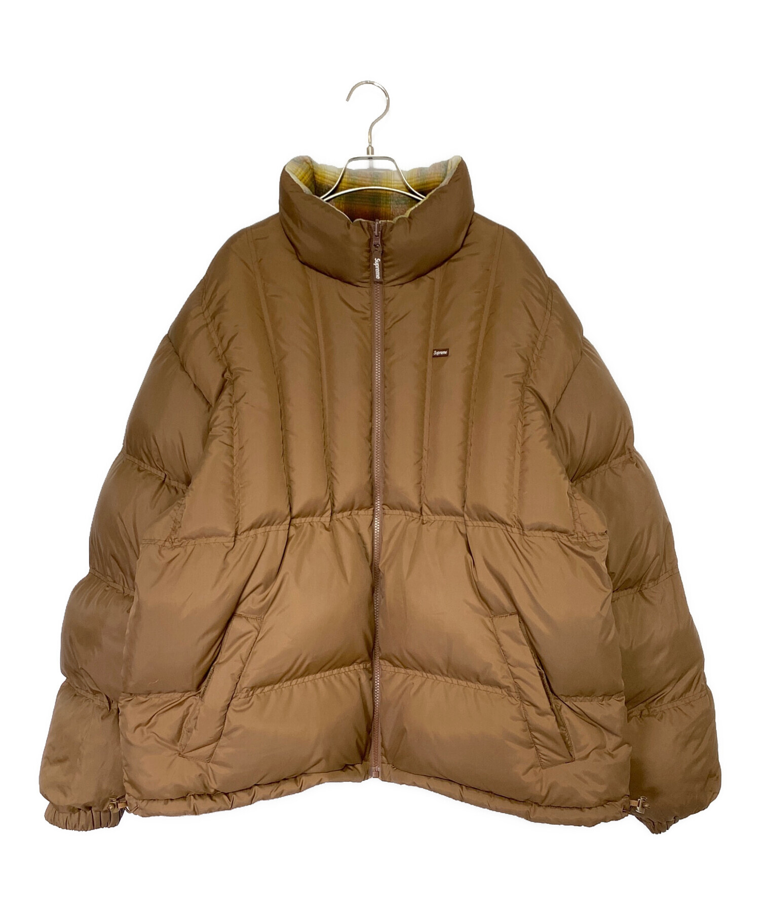 FUC FLANNEL PUFFER ブラウン リバーシブルダウン 中古・古着通販】SUPREME (シュプリーム) Flannel Reversible Puffer