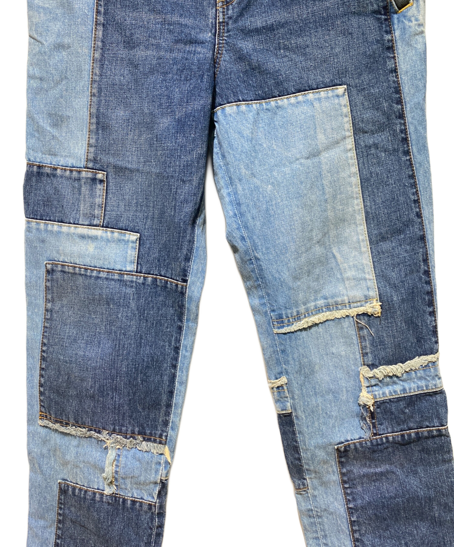 美品　sacai デニム　ワンピース　インディゴ　絞り　パッチワーク　ドッキング 美品 sacai デニム ワンピース インディゴ 絞り パッチワーク