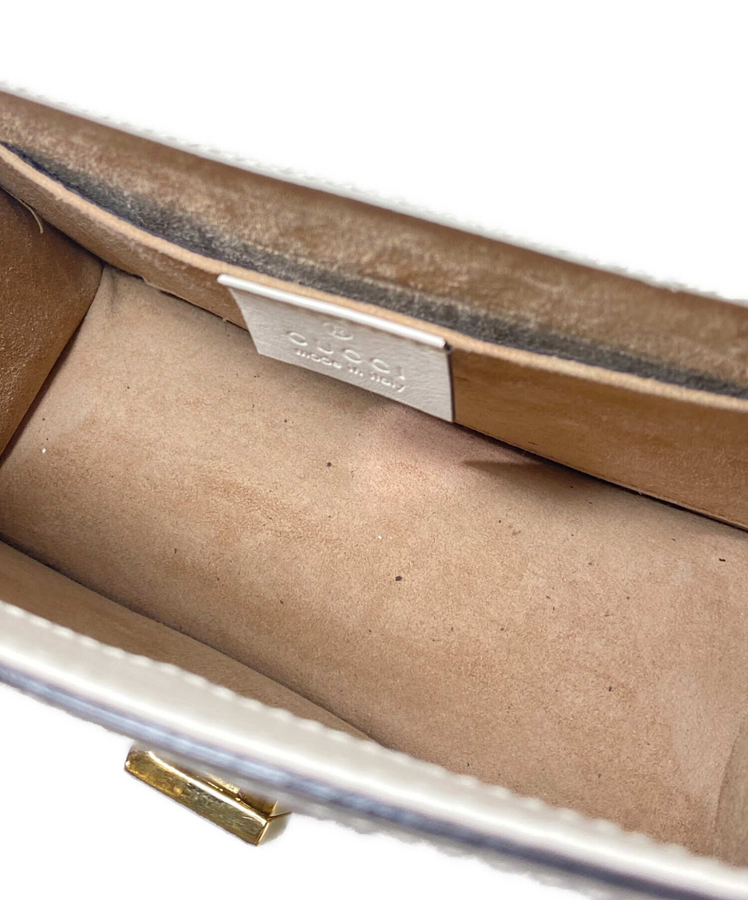グッチ シェリーライン チェーンショルダーバッグ 154392 レザー ホワイト 0852【中古】GUCCI 中古・古着通販】GUCCI (グッチ) シェリーライン シルヴィミニ