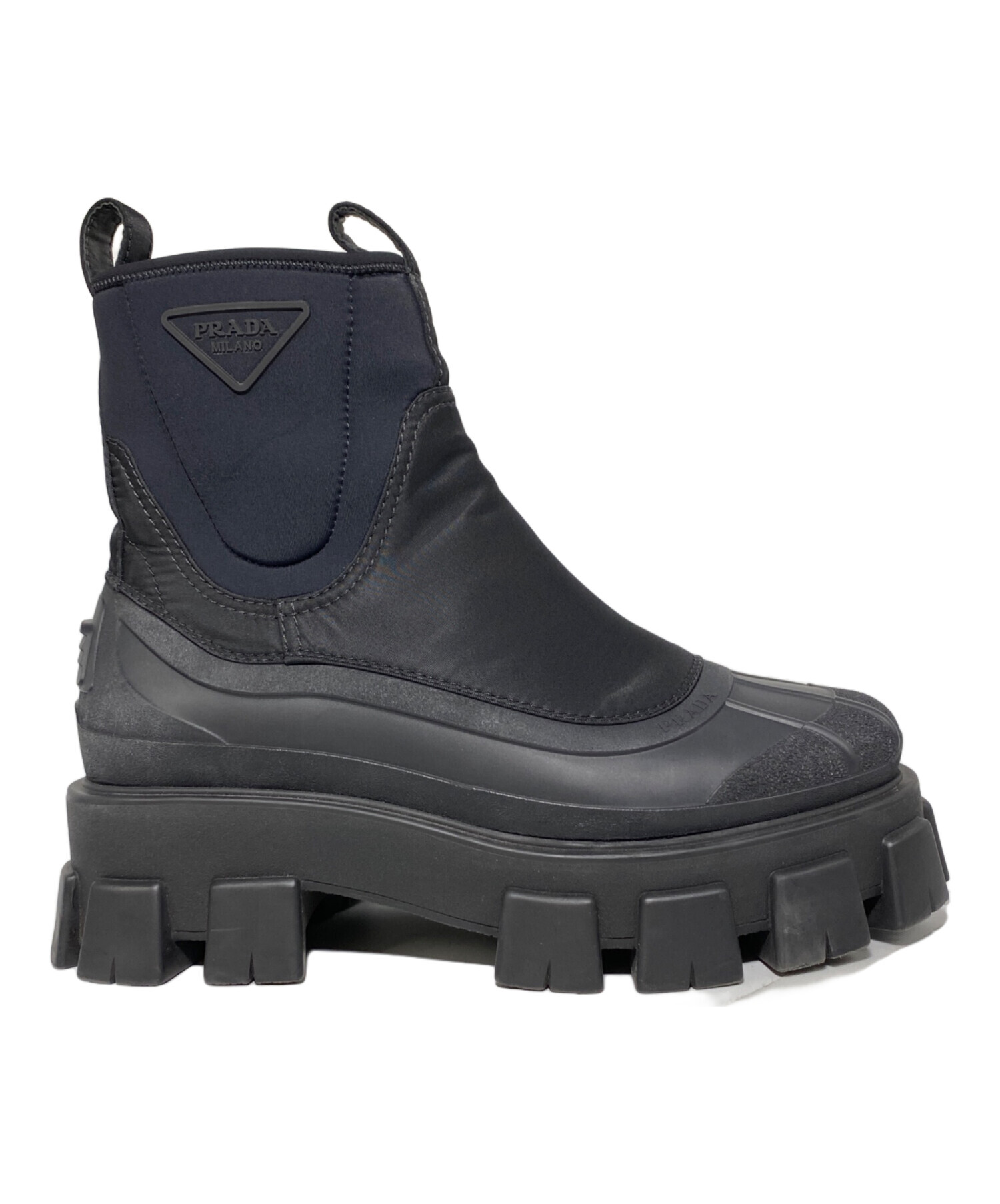 PRADAモノリスRe-Nylonギャバジンブーツ厚底ナイロン×ラバー35.5 PRADAモノリスRe-Nylonギャバジンブーツ厚底ナイロン×ラバー35.5
